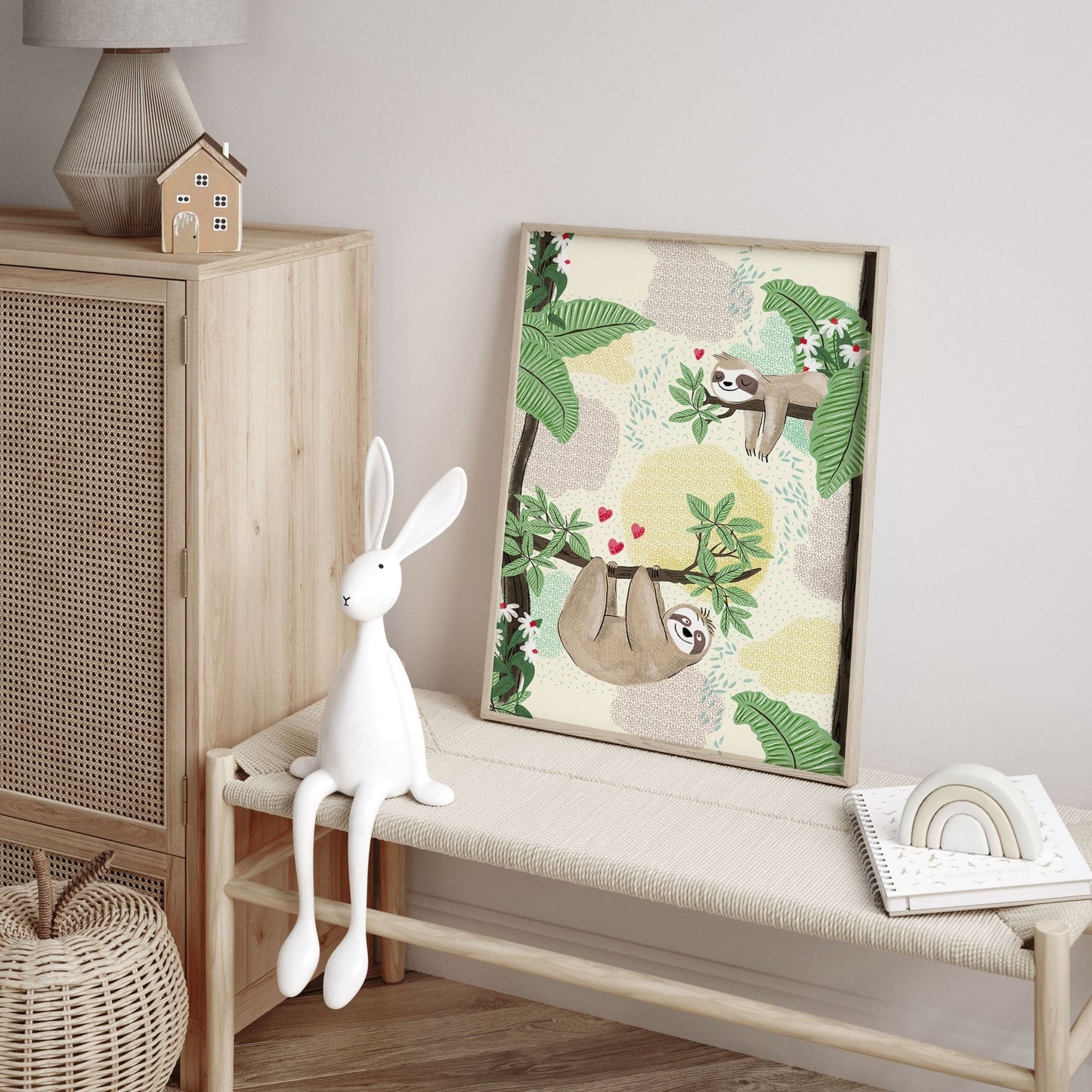 Wall art decor for nursery | set of 2 Sloth wall art prints