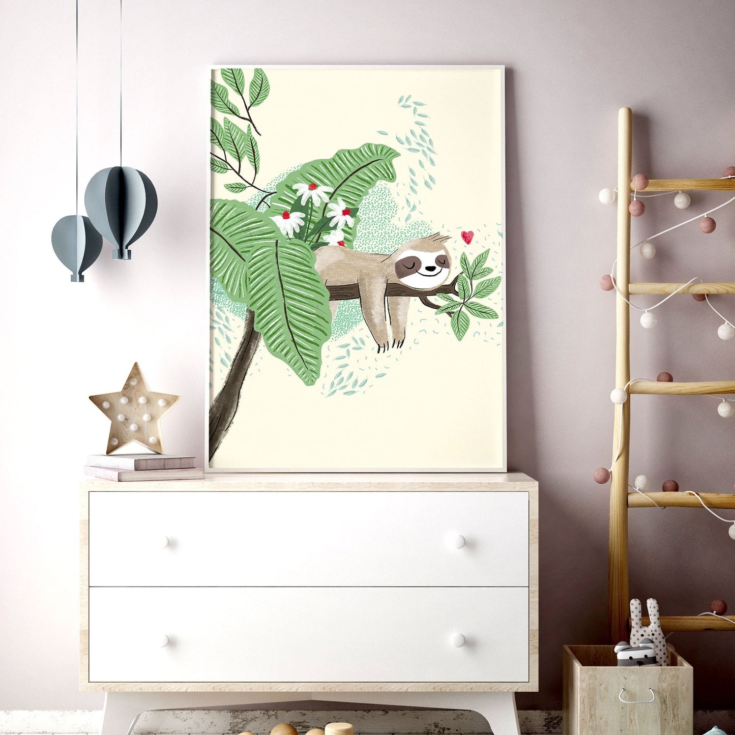 Wall art decor for nursery | set of 2 Sloth wall art prints