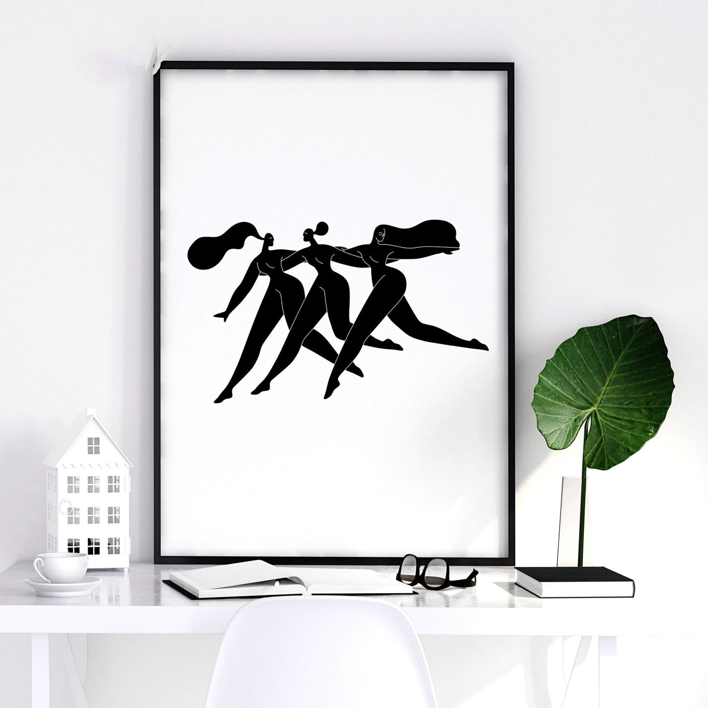 Wall Art Framed | Set of 2 Boho Women Wall art Prints