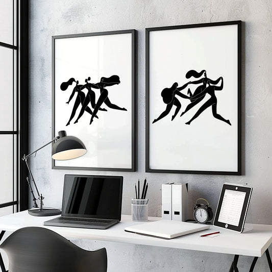 Wall Art Framed | Set of 2 Boho Women Wall art Prints