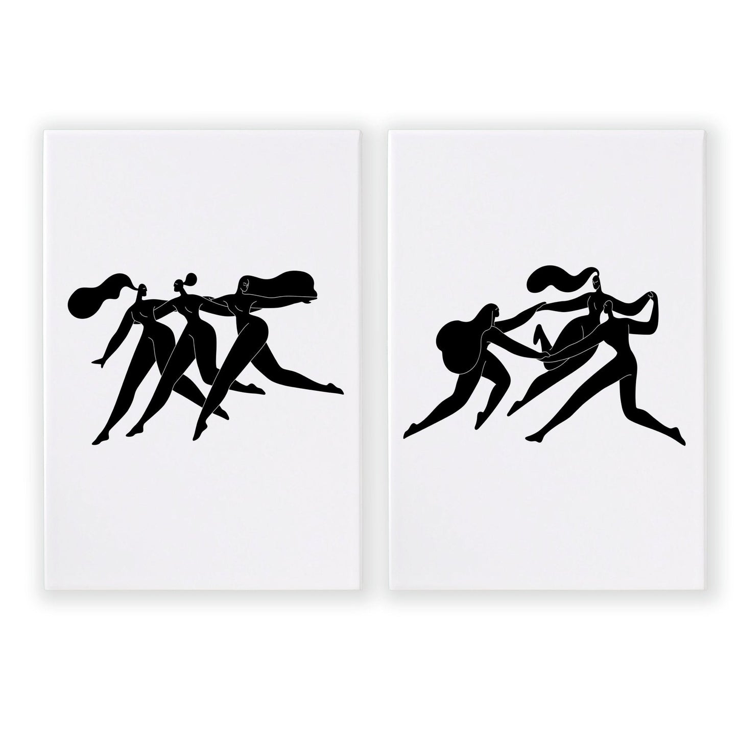 Wall Art Framed | Set of 2 Boho Women Wall art Prints