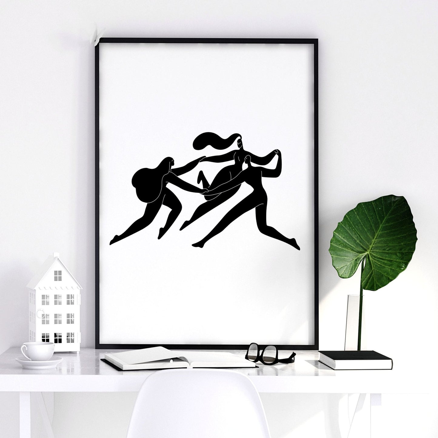 Wall Art Framed | Set of 2 Boho Women Wall art Prints