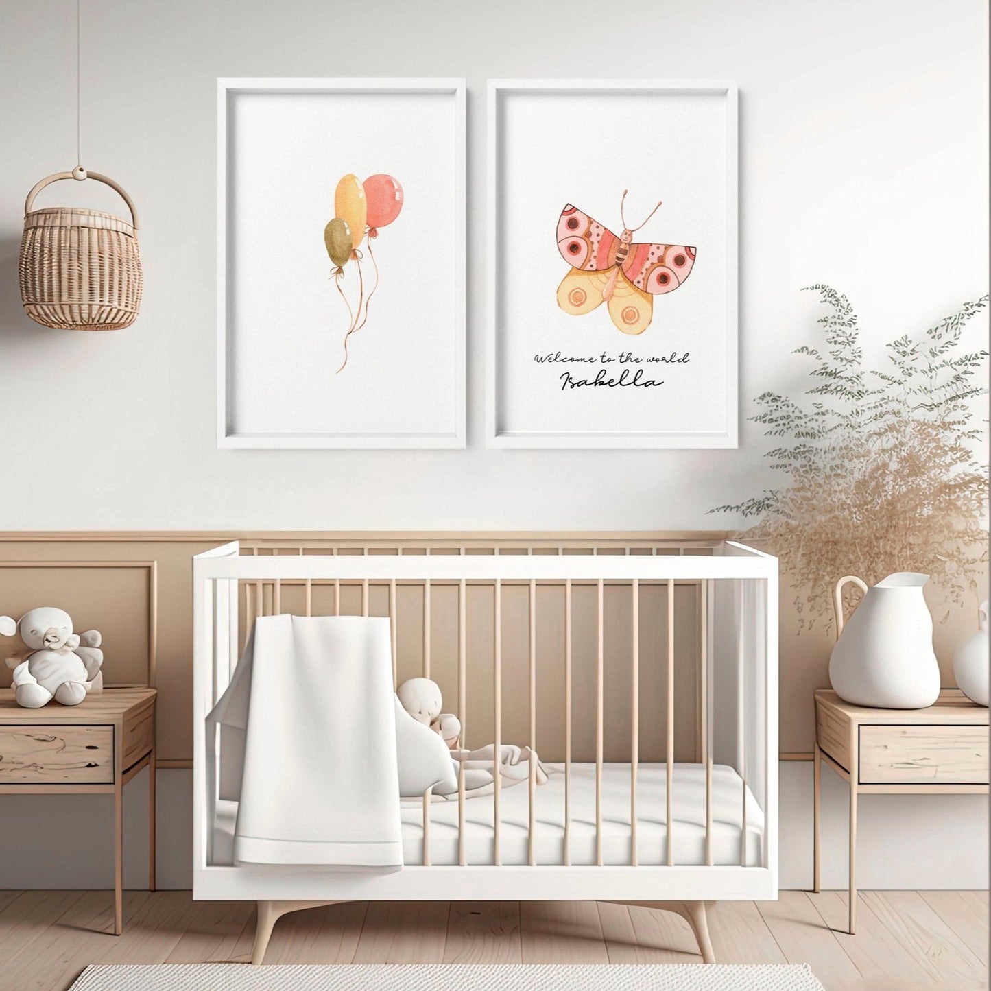 Nursery art wall decor | set of 2 framed wall art