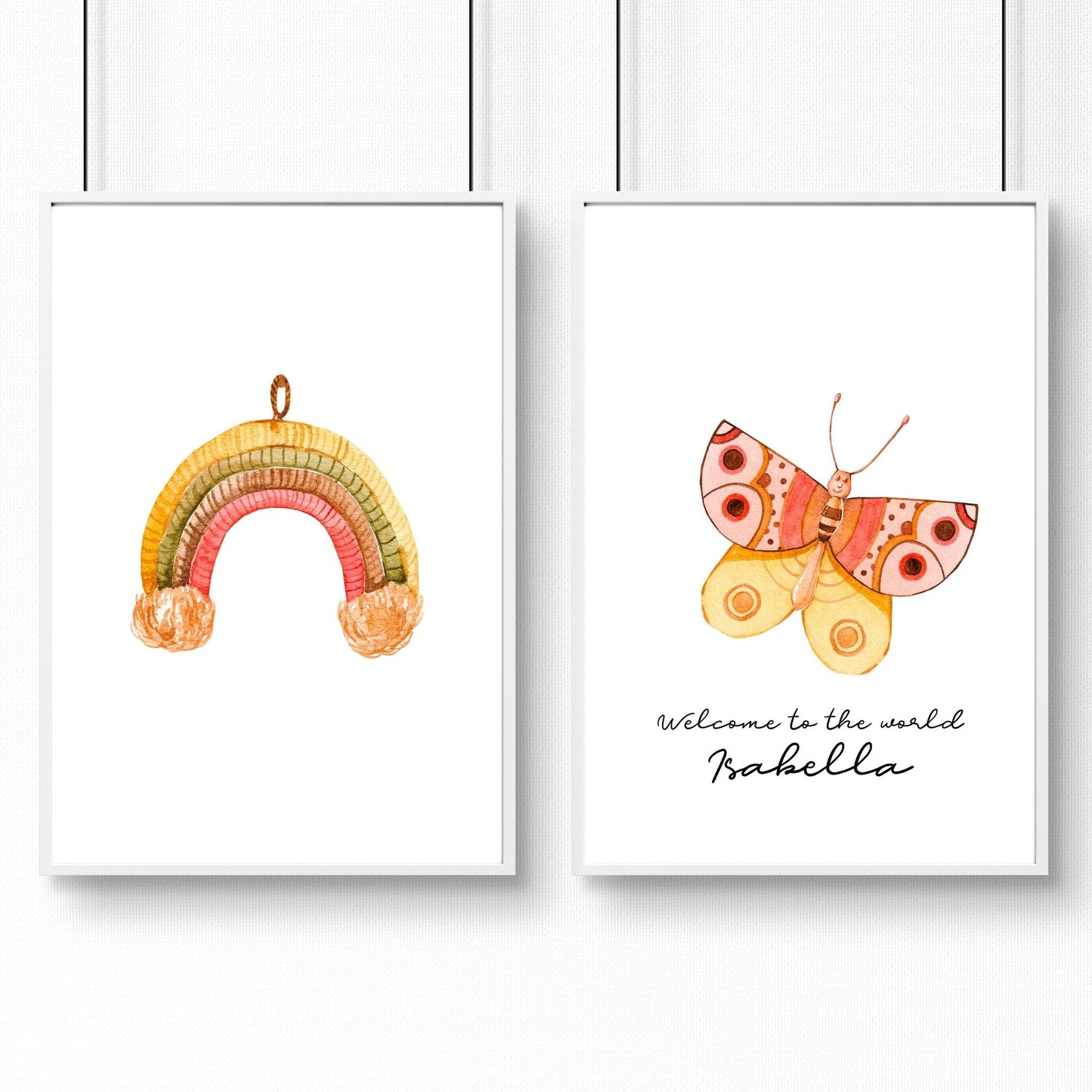 Nursery art wall decor | set of 2 framed wall art