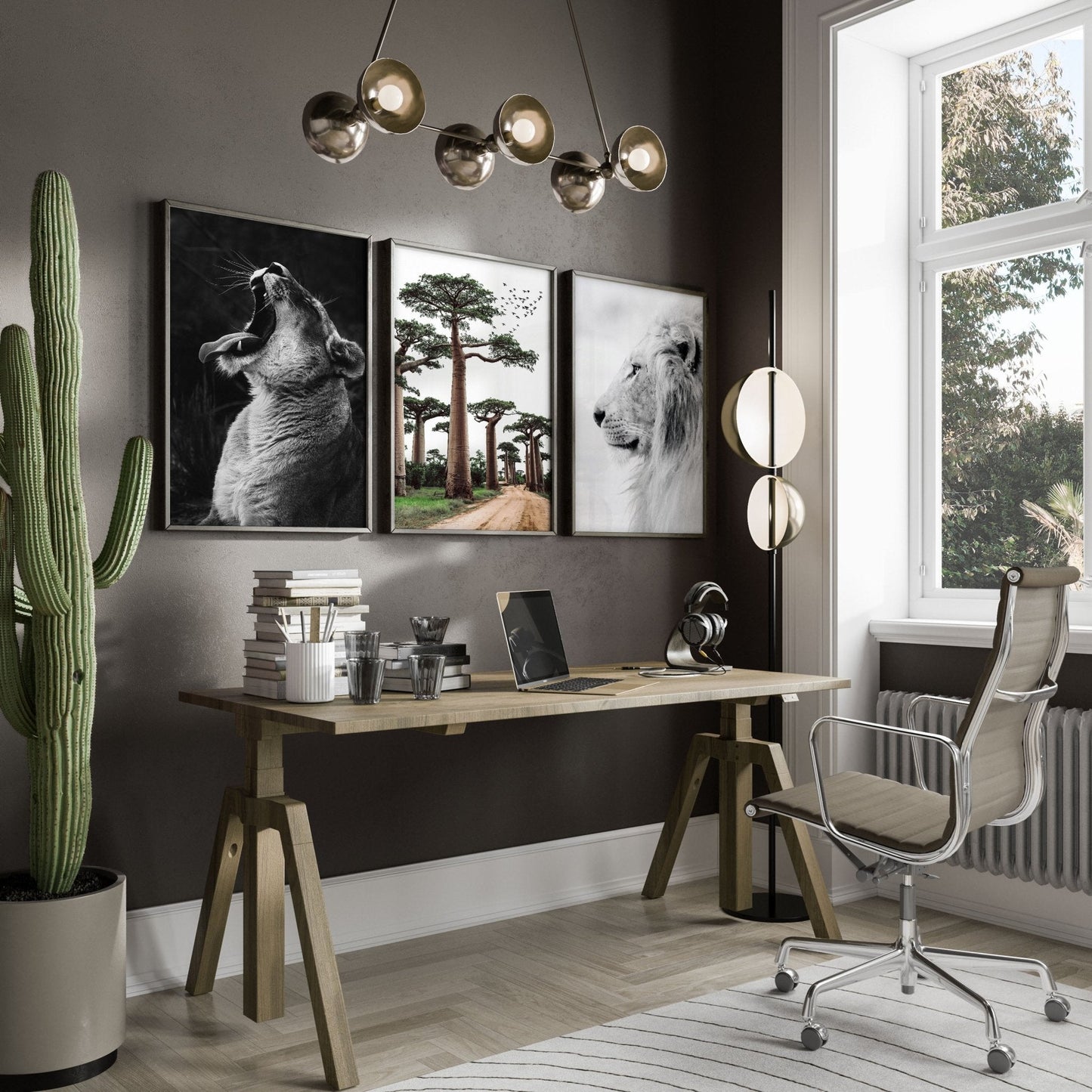 Wall Art Pictures Framed | Set of 3 African Wildlife Wall art Prints