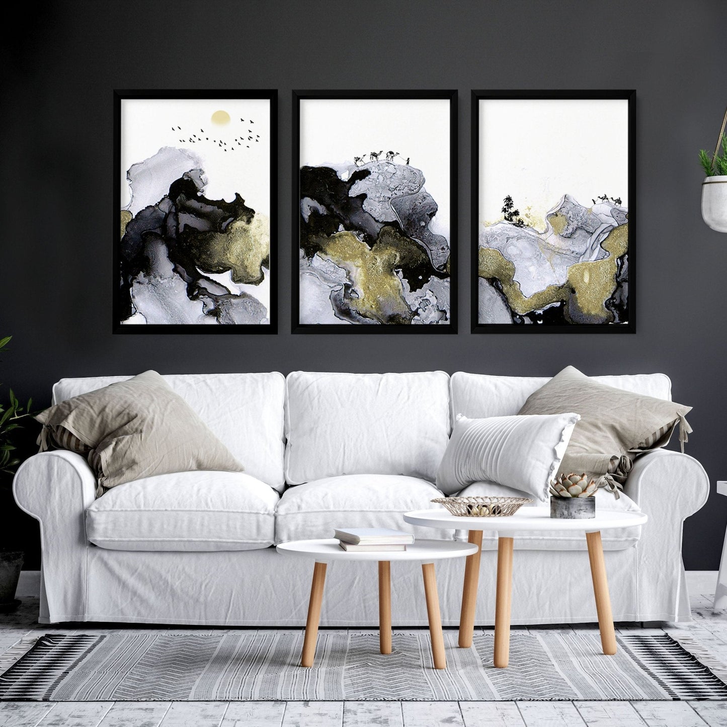 Prints For Living Room | set of 3 wall art prints