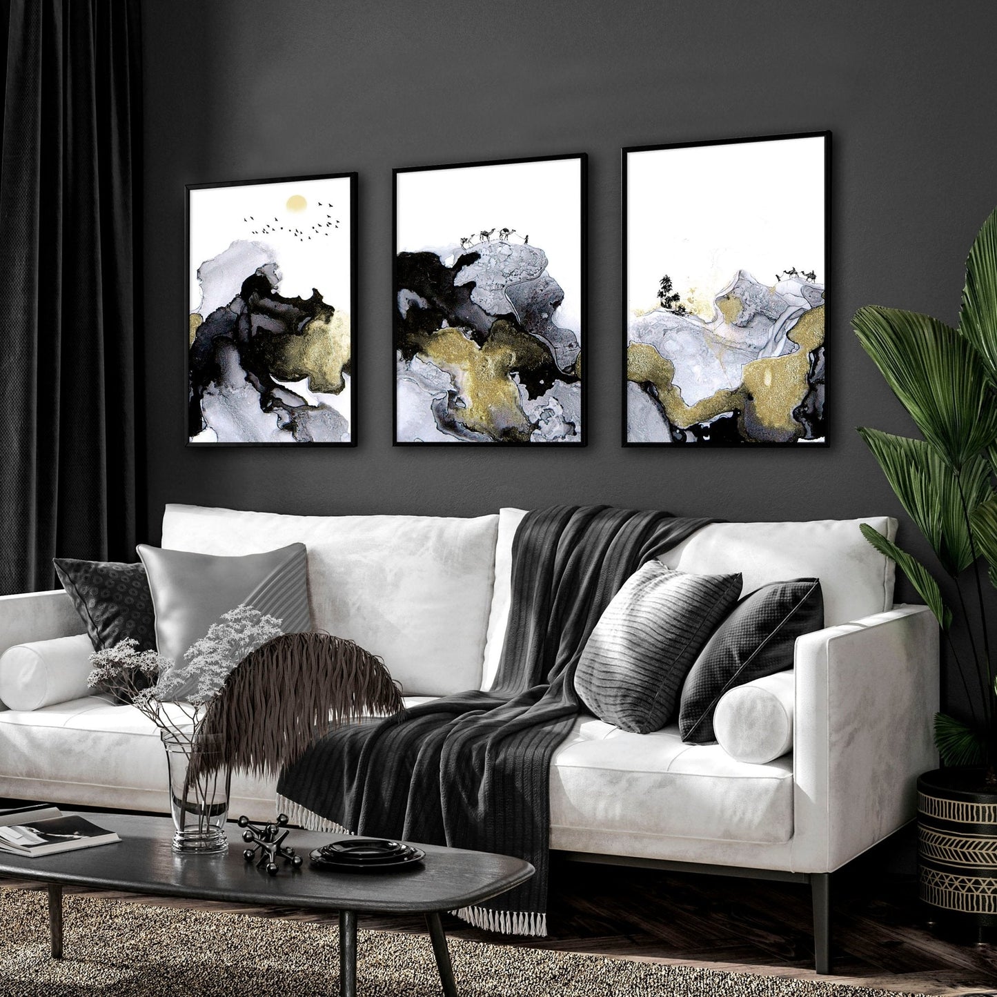 Prints For Living Room | set of 3 wall art prints