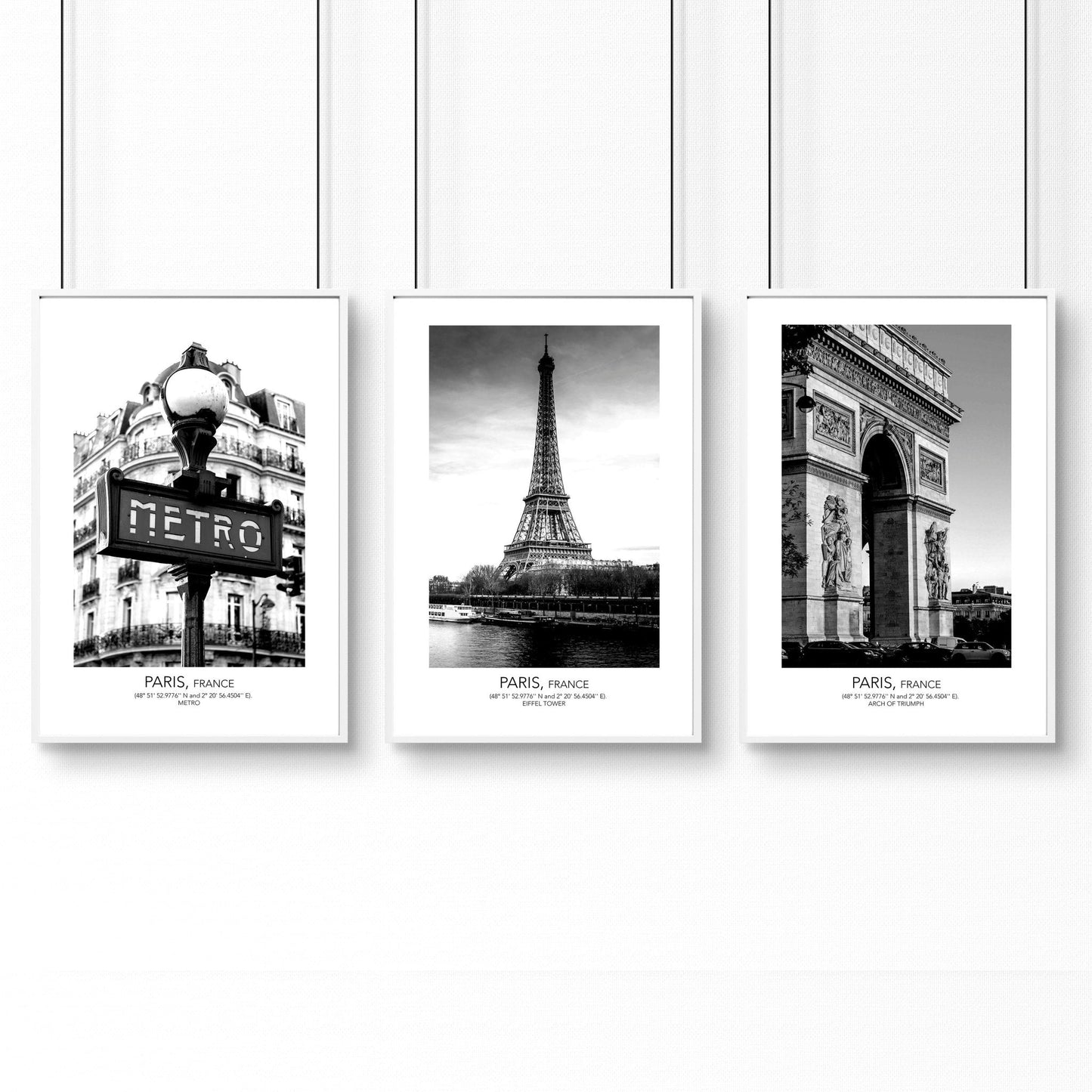 Wall art of Paris | set of 3 framed wall art prints