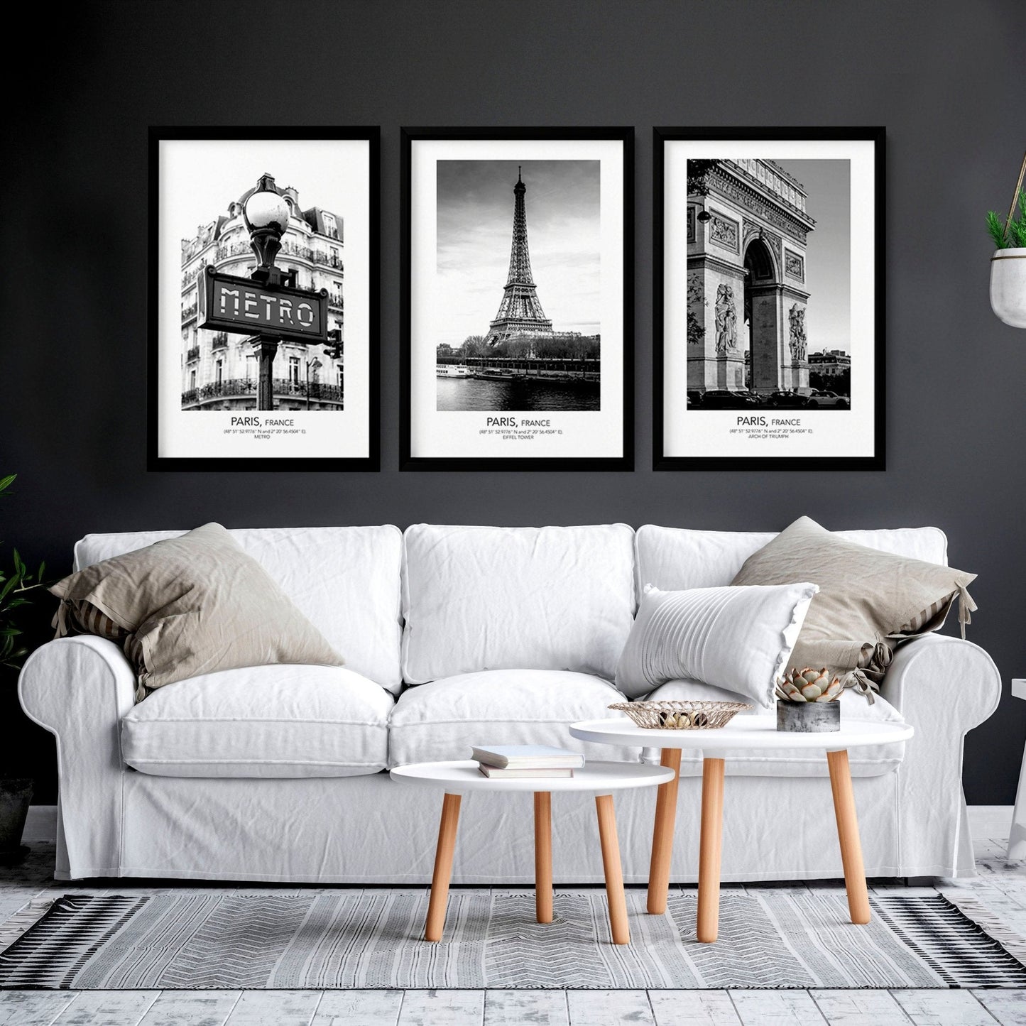 Wall art of Paris | set of 3 framed wall art prints