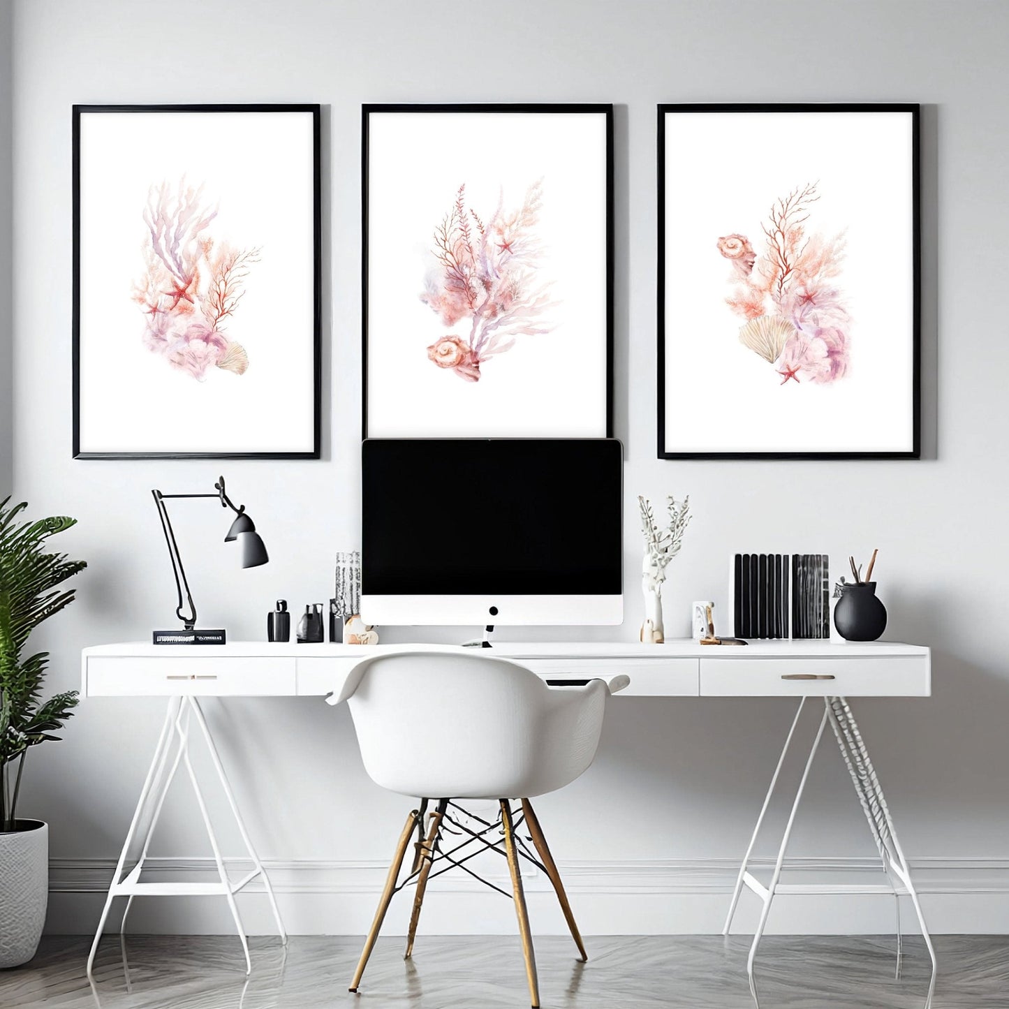 Wall Art Sea | Set of 3 Seashells Wall art Prints