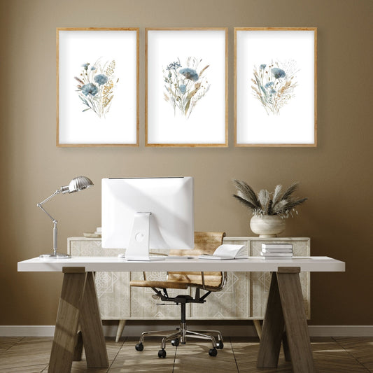 Wall Art Sets | Set of 3 Botanical Wall art Prints