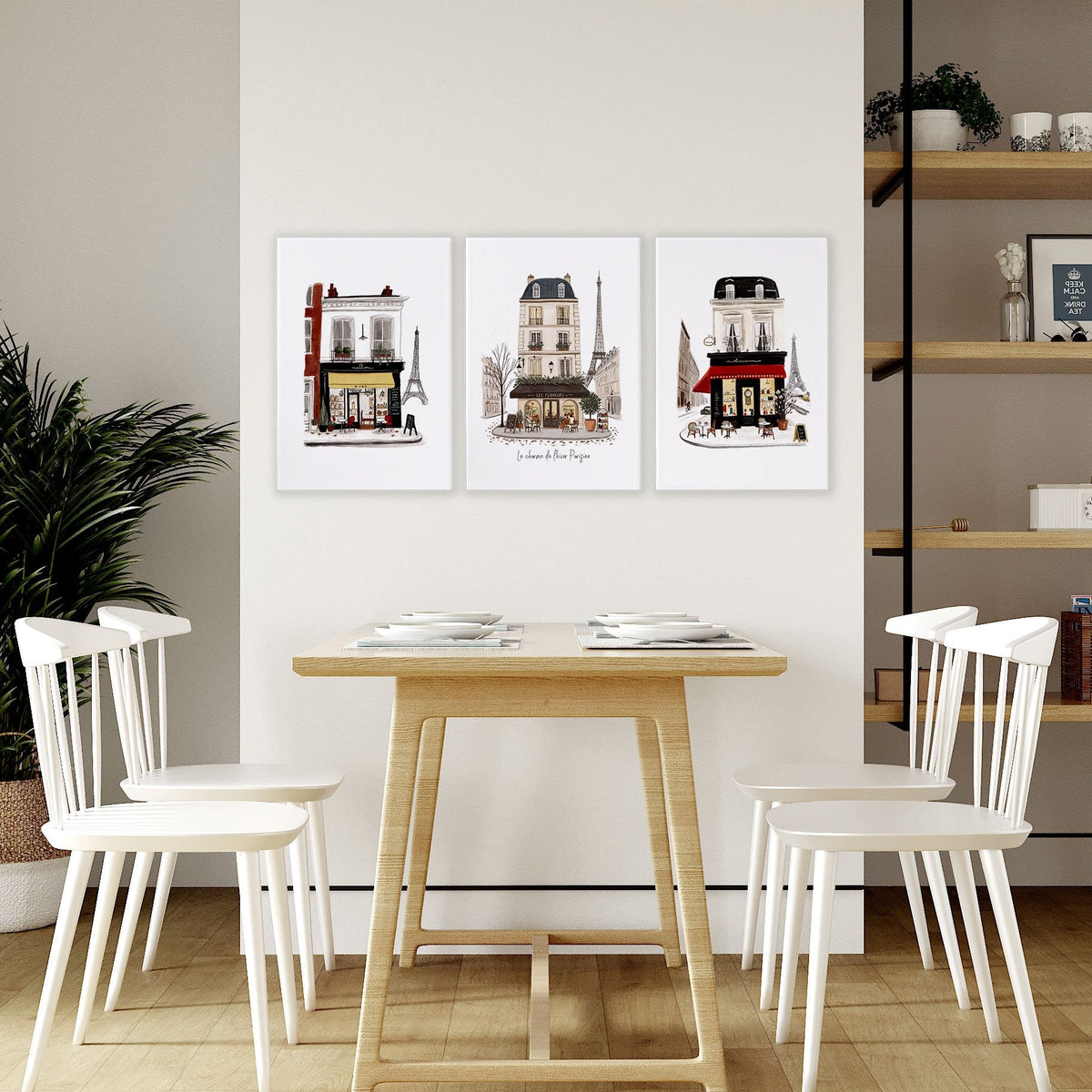 Wall Art Unique Paris Street Scene Prints | "Le Charme de l'Hiver Parisien" | Set of 3