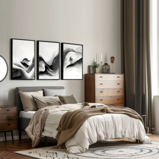 Wall Canvas Art | Set of 3 Asian Inspired Wall art Prints