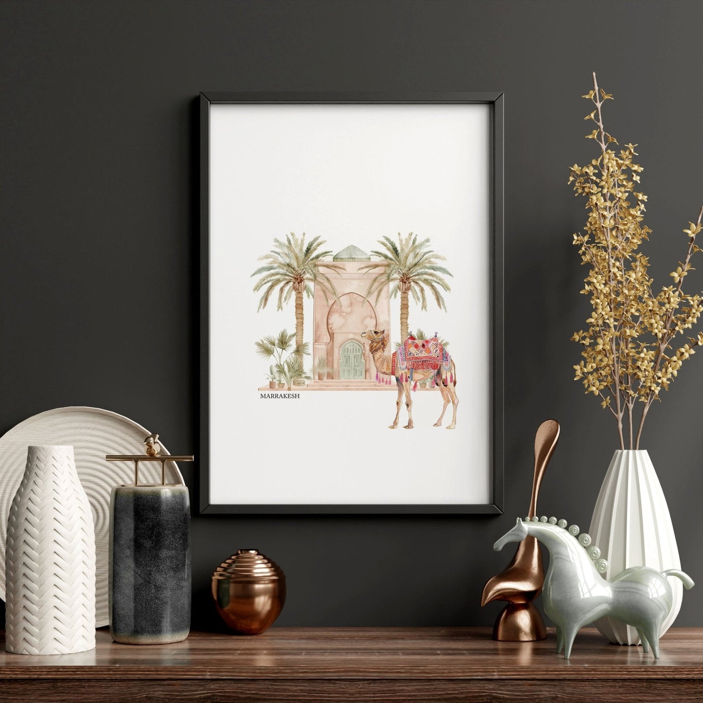 Wall Canvas Living Room | Set of 3 Moroccan Inspired Wall art Prints
