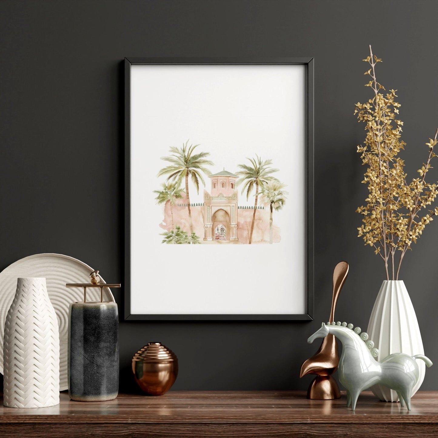 Wall Canvas Living Room | Set of 3 Moroccan Inspired Wall art Prints