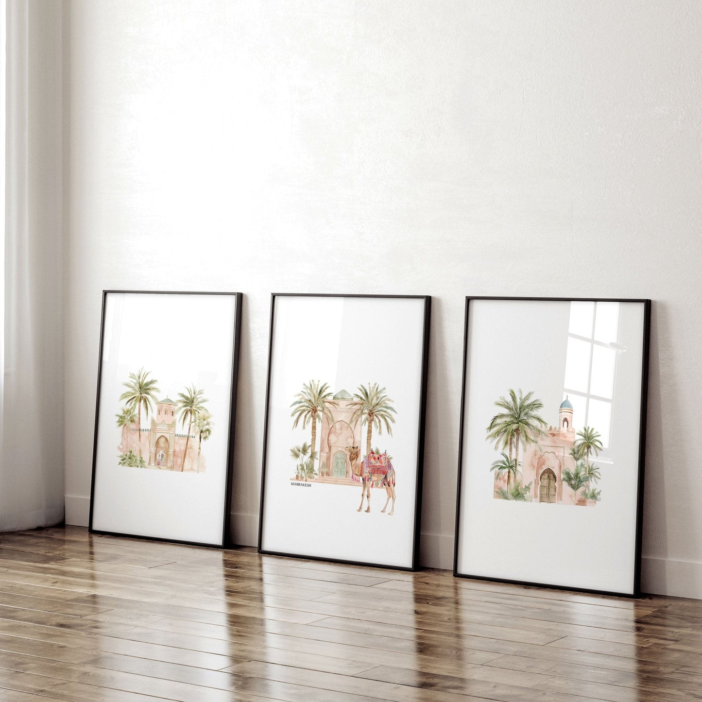 Wall Canvas Living Room | Set of 3 Moroccan Inspired Wall art Prints