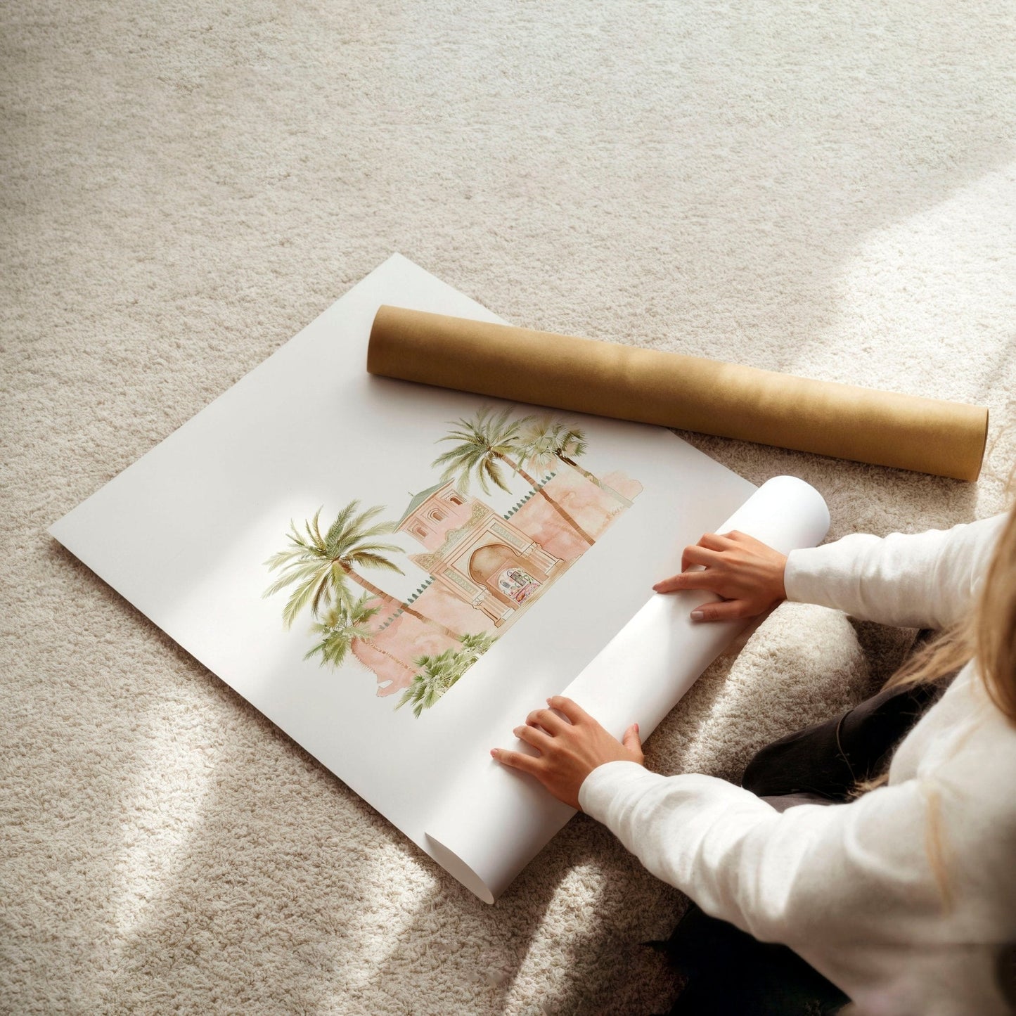 Wall Canvas Living Room | Set of 3 Moroccan Inspired Wall art Prints