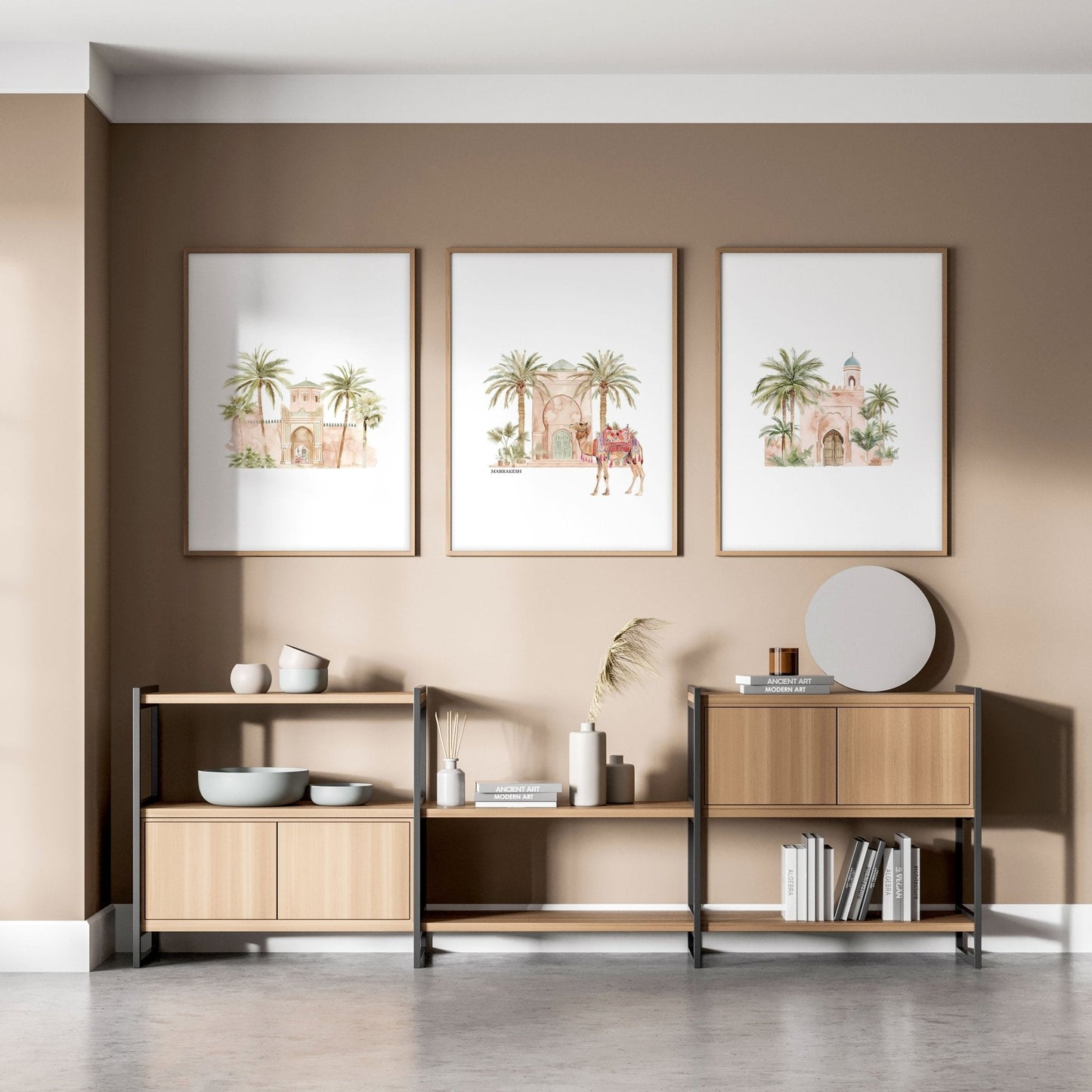 Wall Canvas Living Room | Set of 3 Moroccan Inspired Wall art Prints