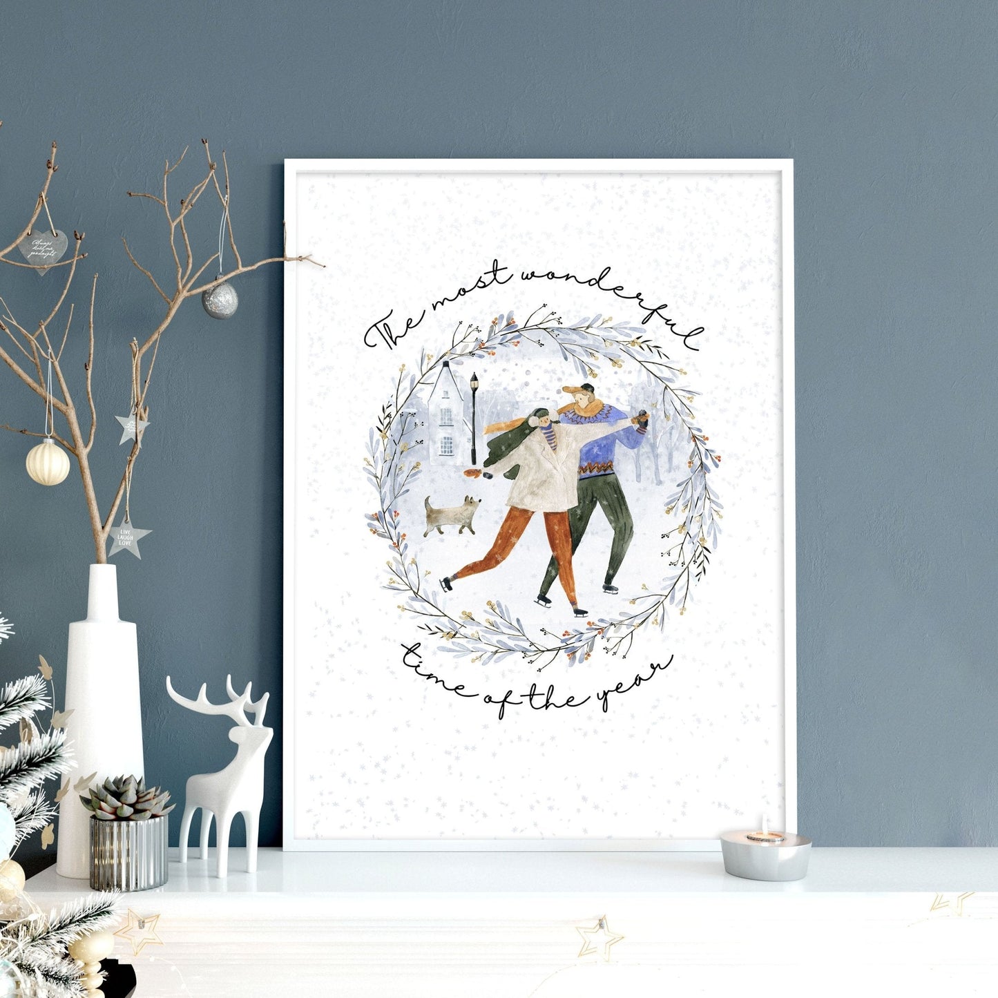 Festive Holiday Christmas wall art print