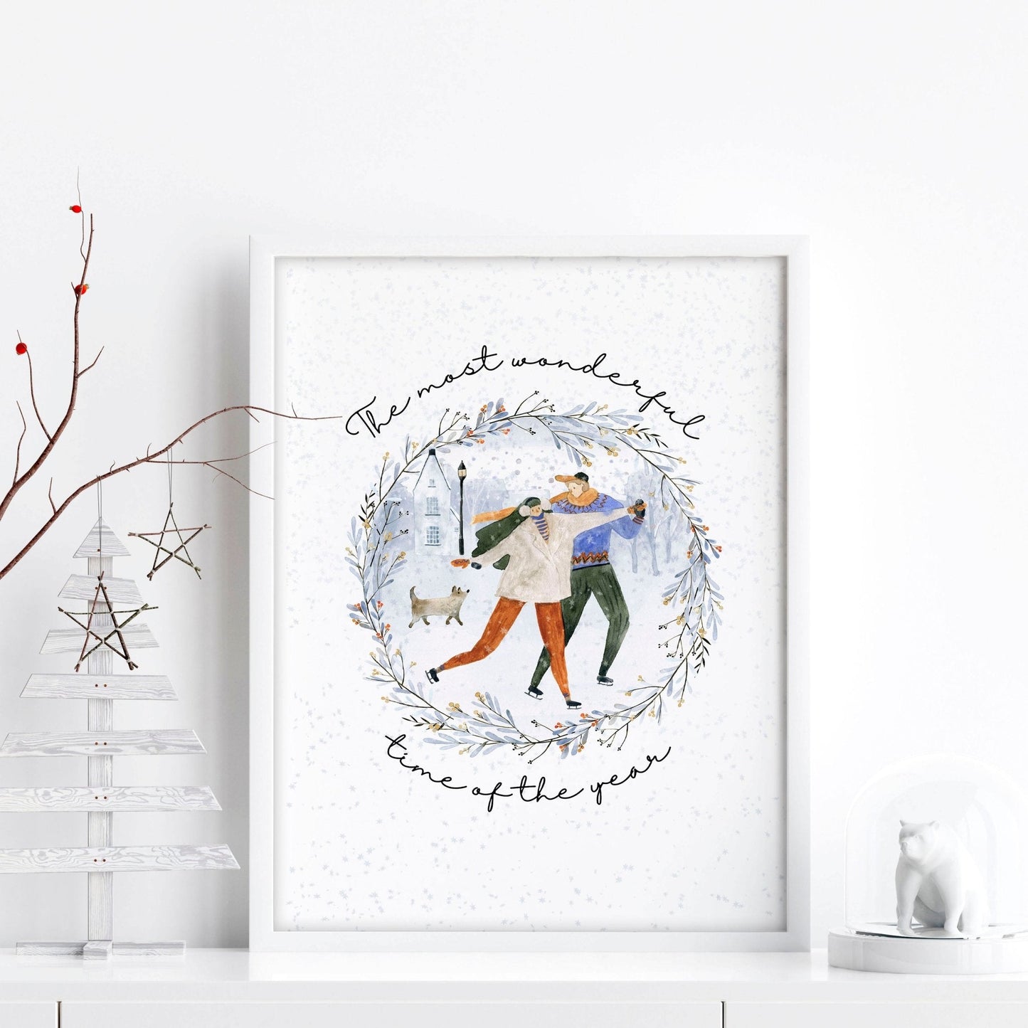 Festive Holiday Christmas wall art print