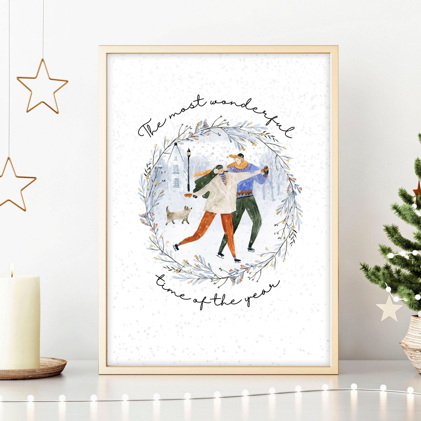 Festive Holiday Christmas wall art print