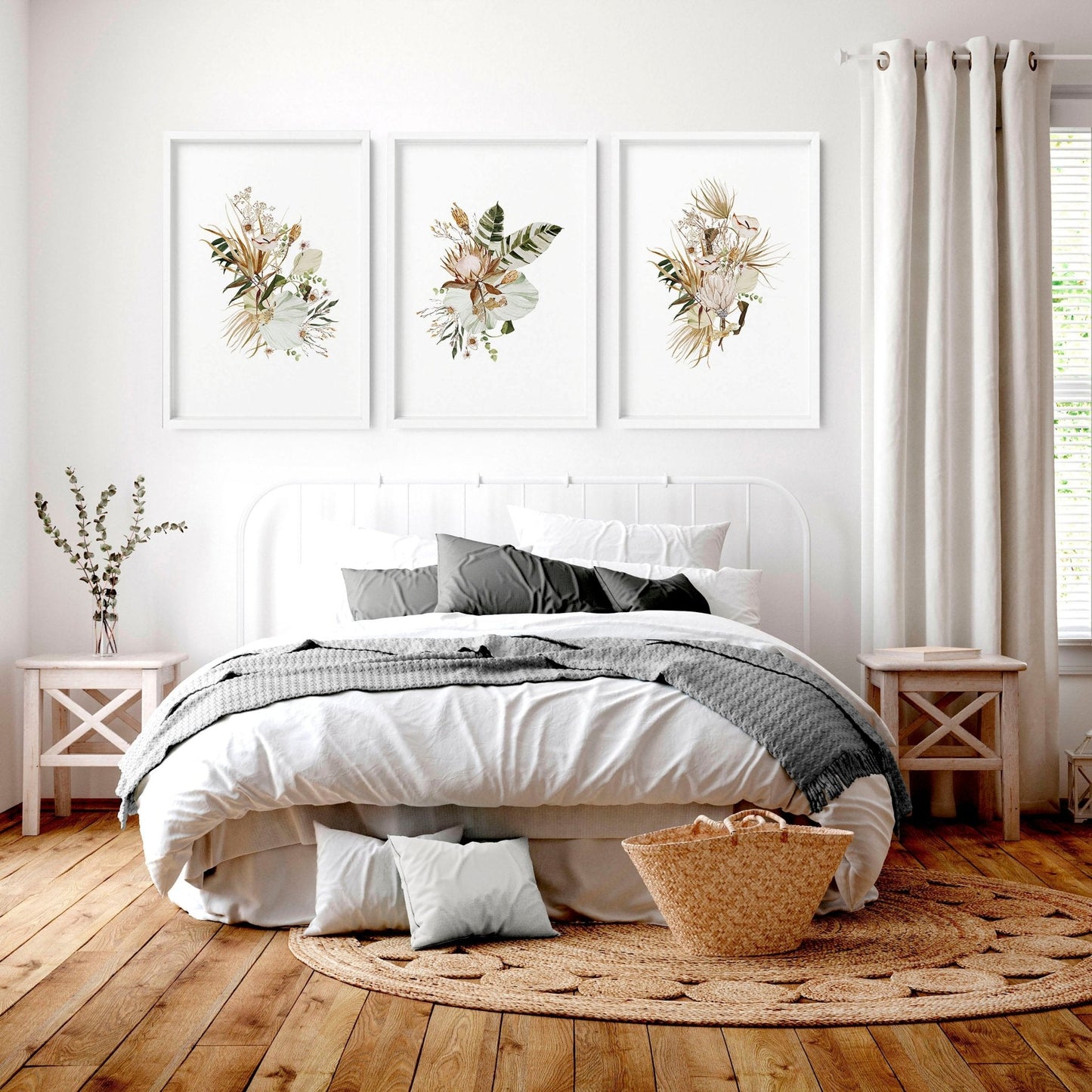 3 pictures above bed | set of 3 framed wall art