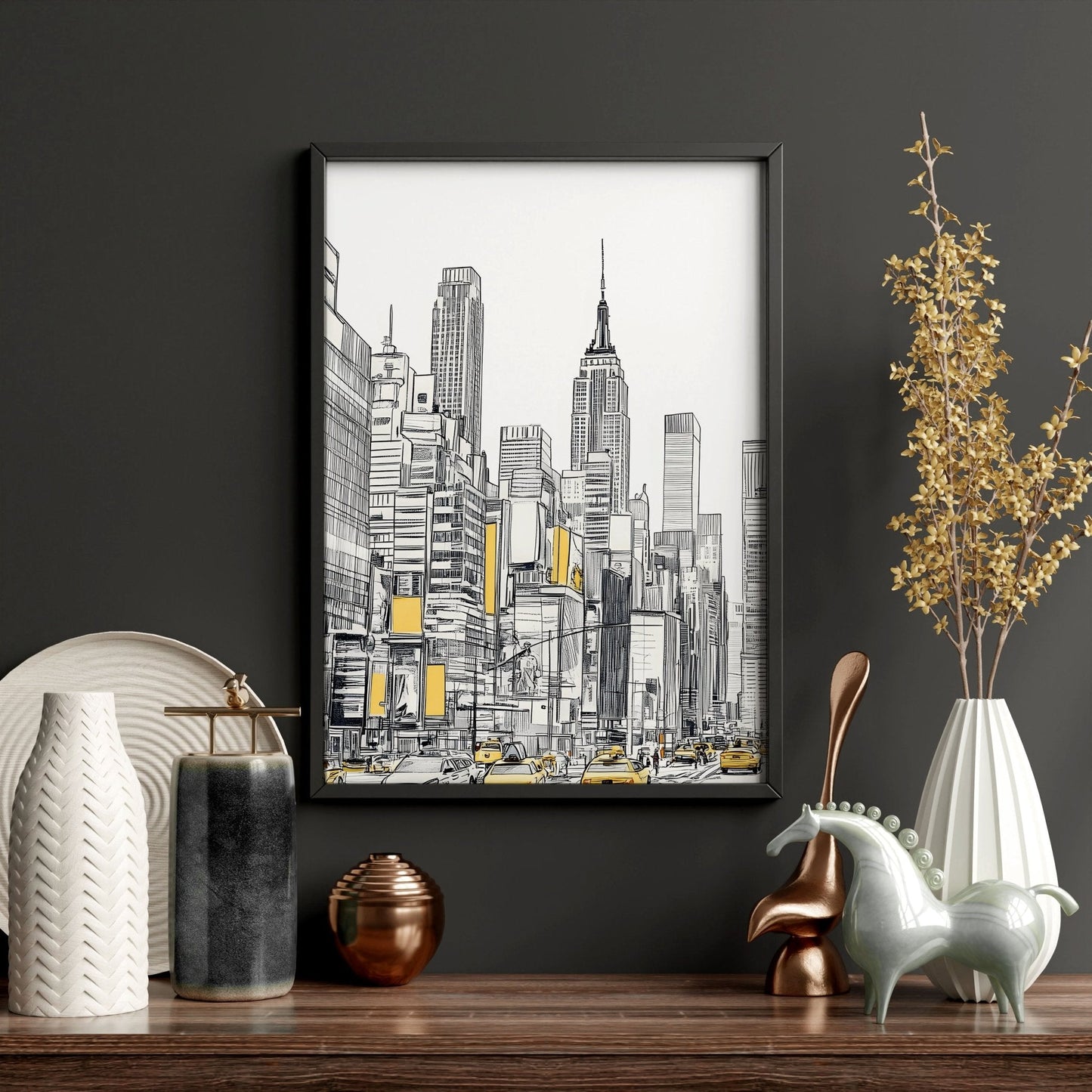 Wall Decor For Hallway | Set of 2 Urban Skyscrapers Wall art Prints