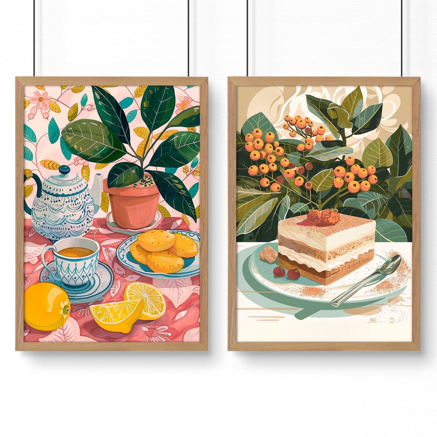 Wall Decor Ideas For Hallway | Set of 2 Italian Lifestyle Wall art Prints