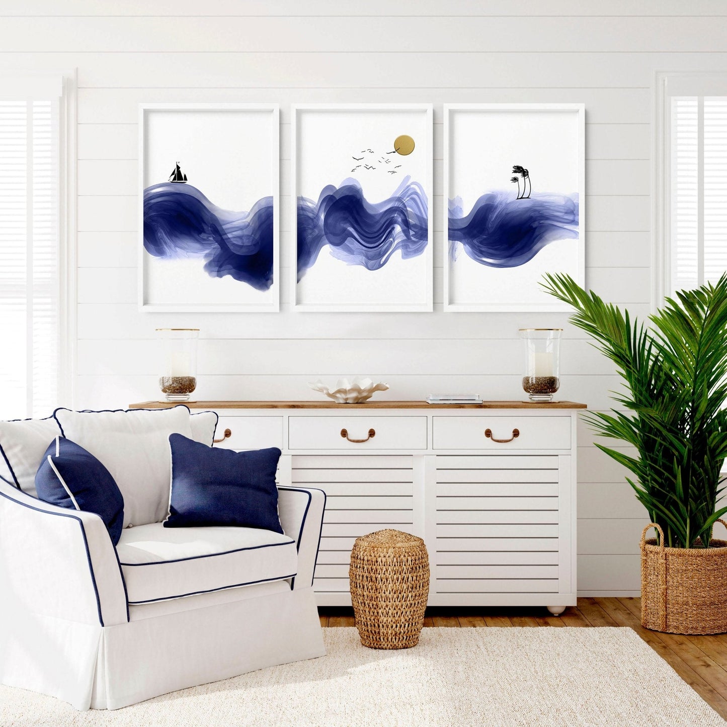 Wall decor Nautical | set of 3 unique wall art prints