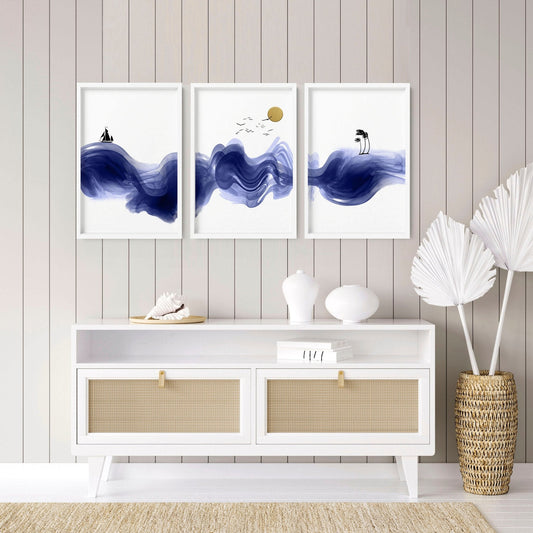Wall decor Nautical | set of 3 unique wall art prints