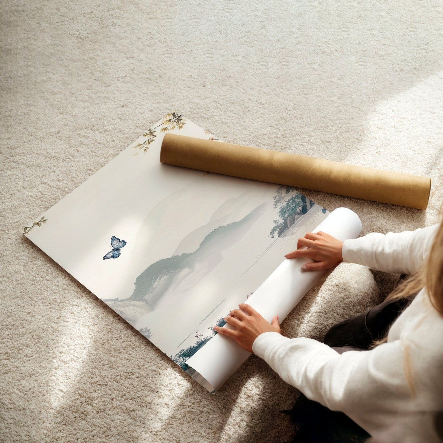 Wall Framed Art | Set of 3 Chinoiserie Wall art Prints