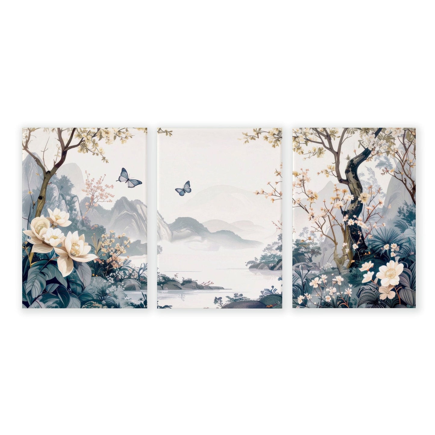 Wall Framed Art | Set of 3 Chinoiserie Wall art Prints