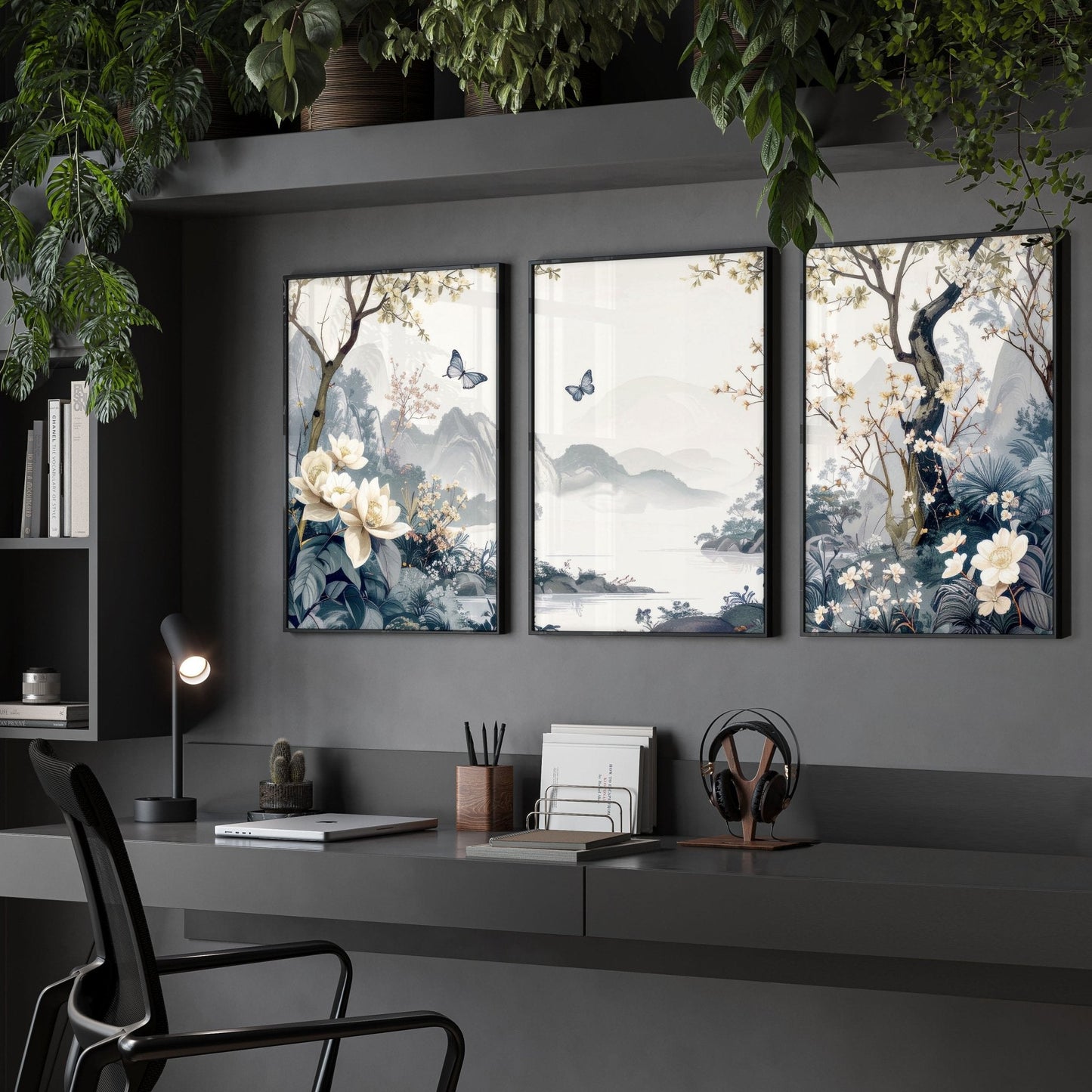 Wall Framed Art | Set of 3 Chinoiserie Wall art Prints