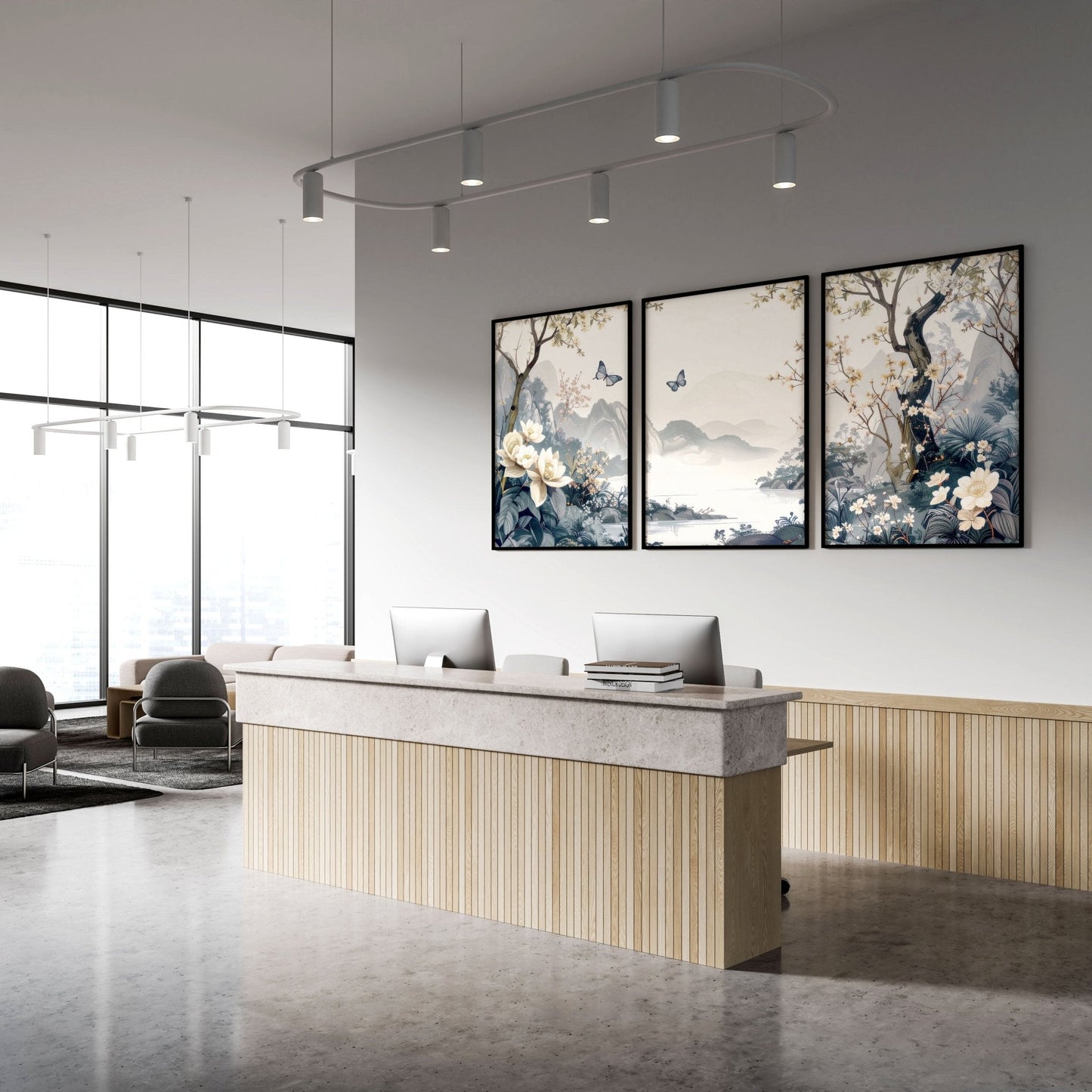 Wall Framed Art | Set of 3 Chinoiserie Wall art Prints