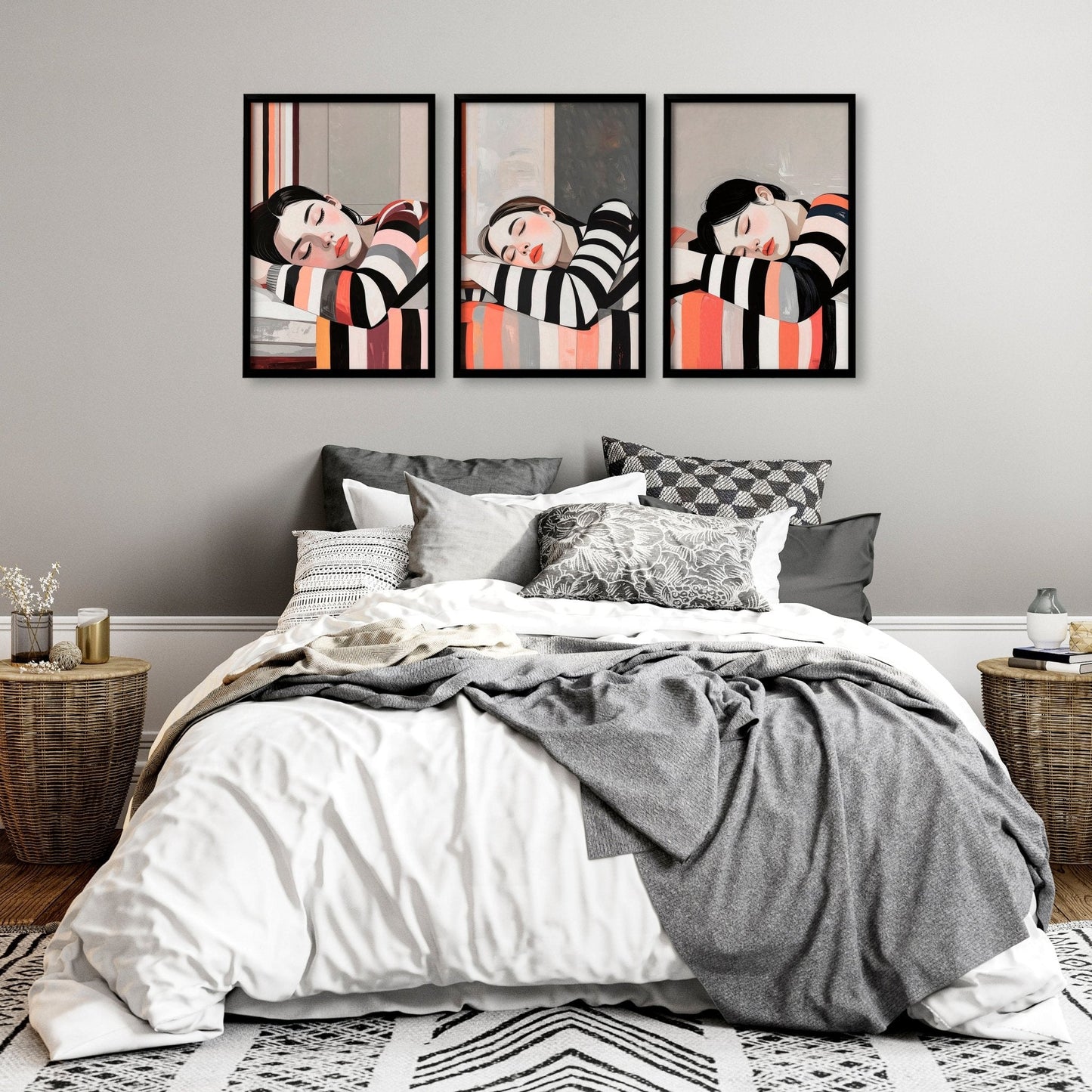 Wall Hanging For Bedroom decor| Set of 3 Women Art Prints