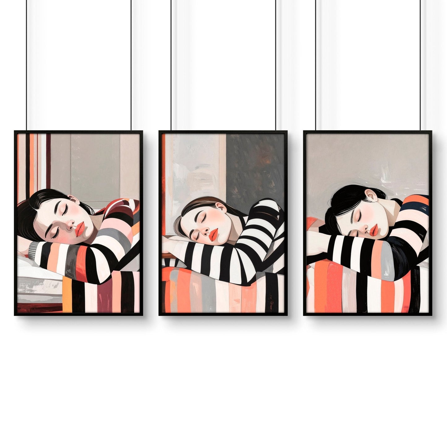 Wall Hanging For Bedroom decor| Set of 3 Women Art Prints