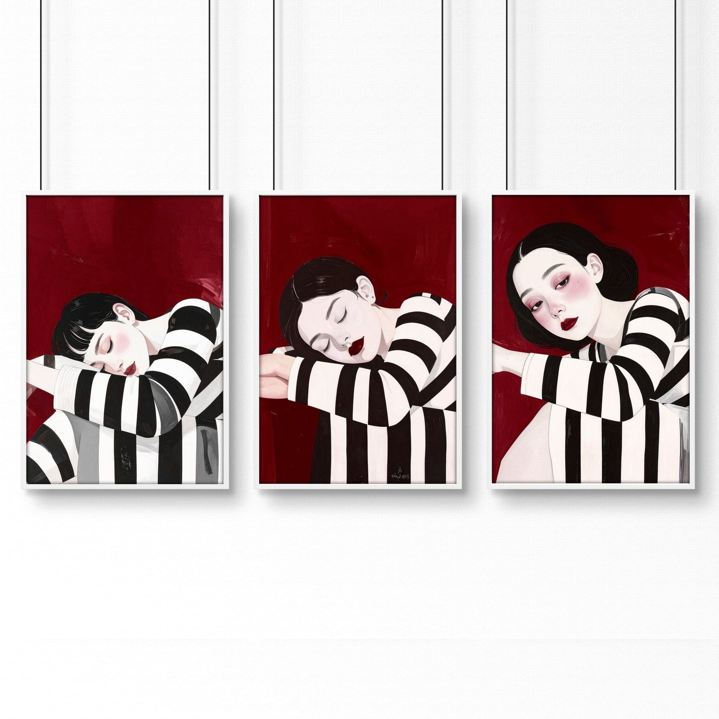 Wall Hangings For Bedroom | Set of 3 Women Art Prints