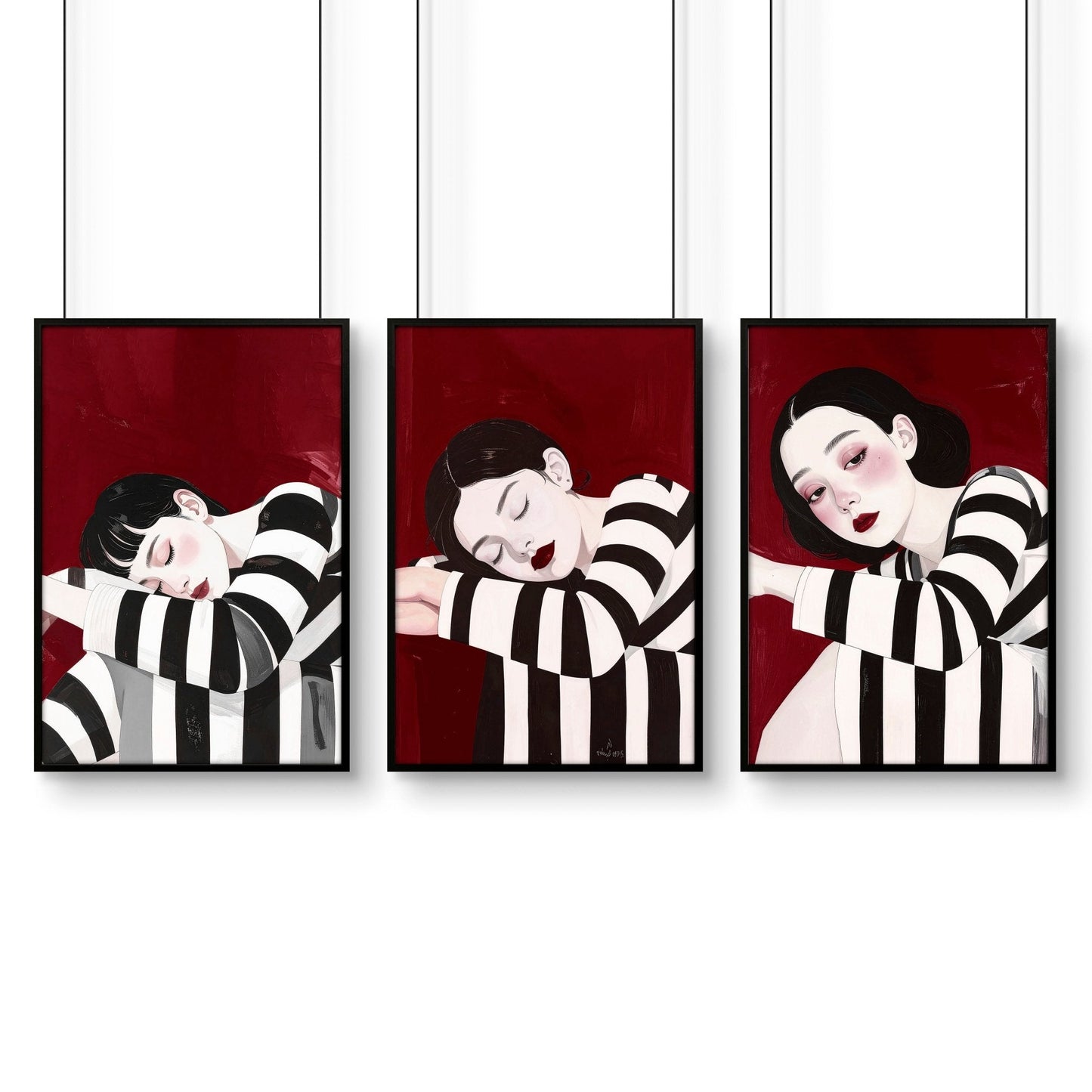 Wall Hangings For Bedroom | Set of 3 Women Art Prints