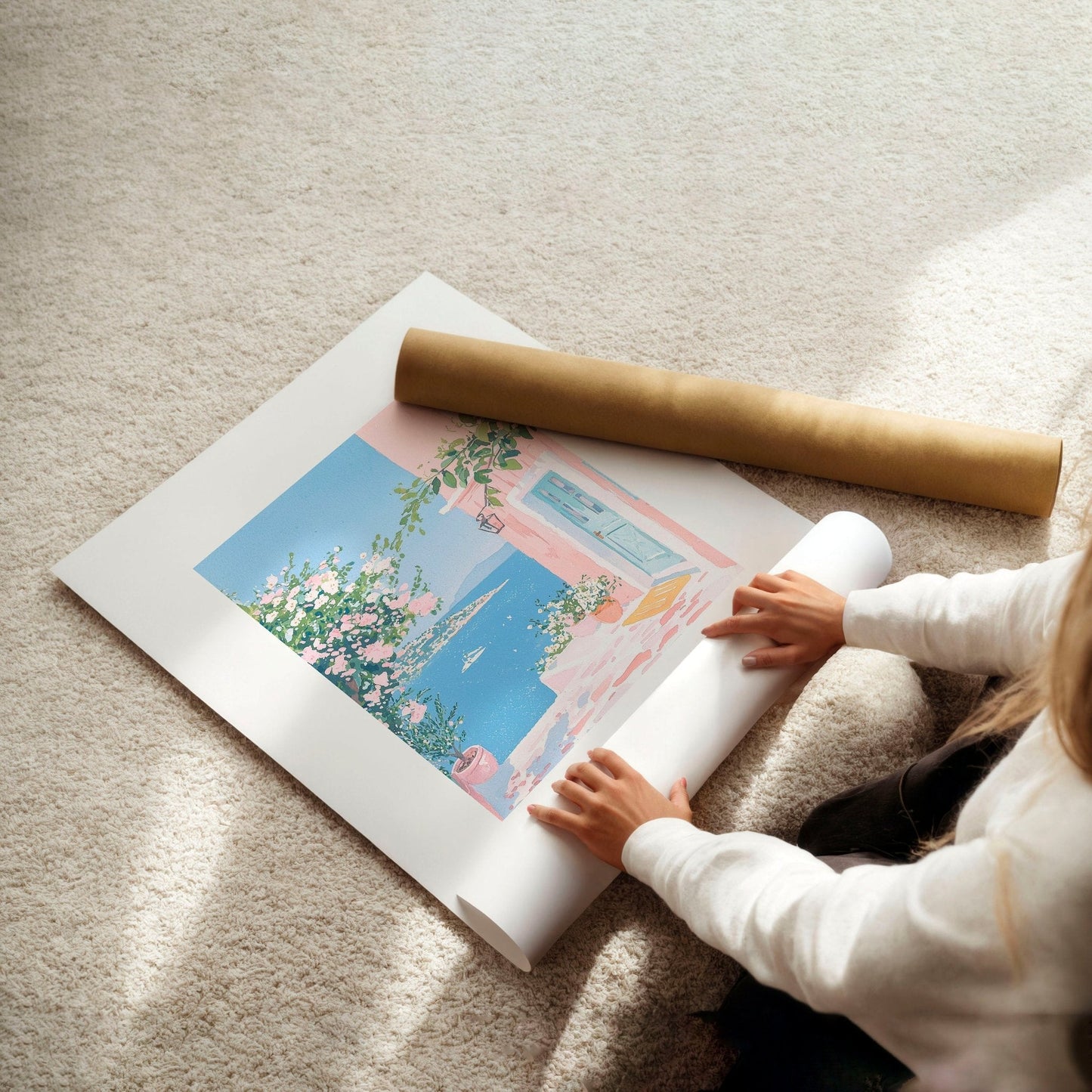 Wall Paintings In Living Room | Set of 3 Beach Decor Wall art Prints