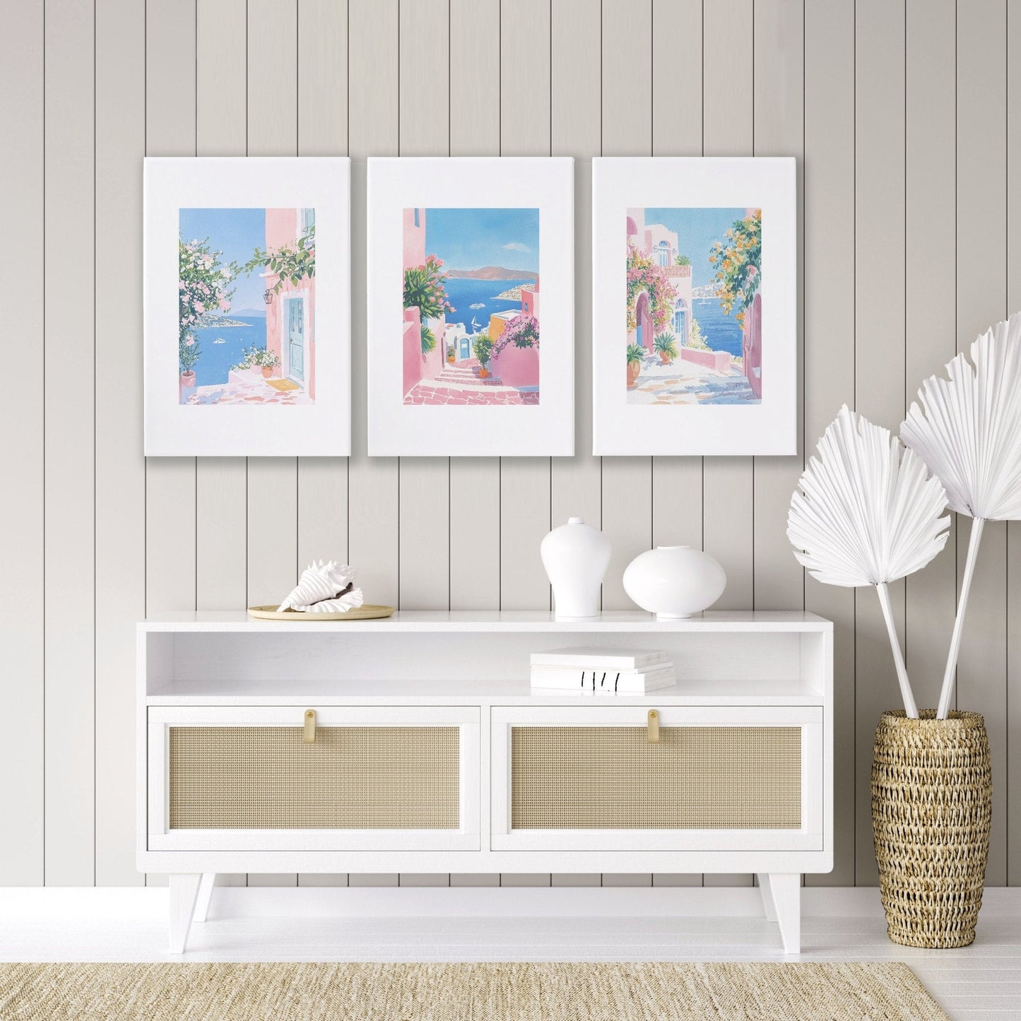 Wall Paintings In Living Room | Set of 3 Beach Decor Wall art Prints