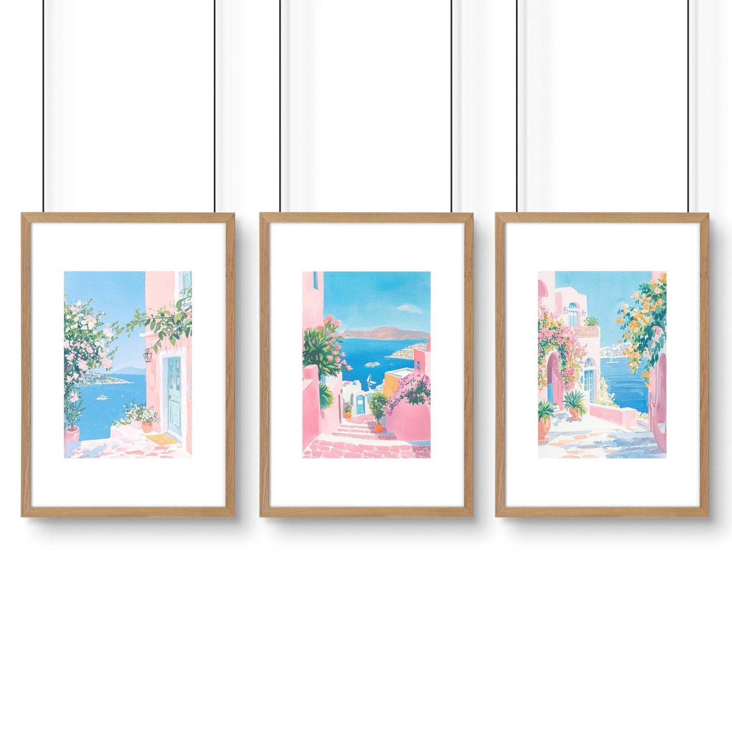Wall Paintings In Living Room | Set of 3 Beach Decor Wall art Prints