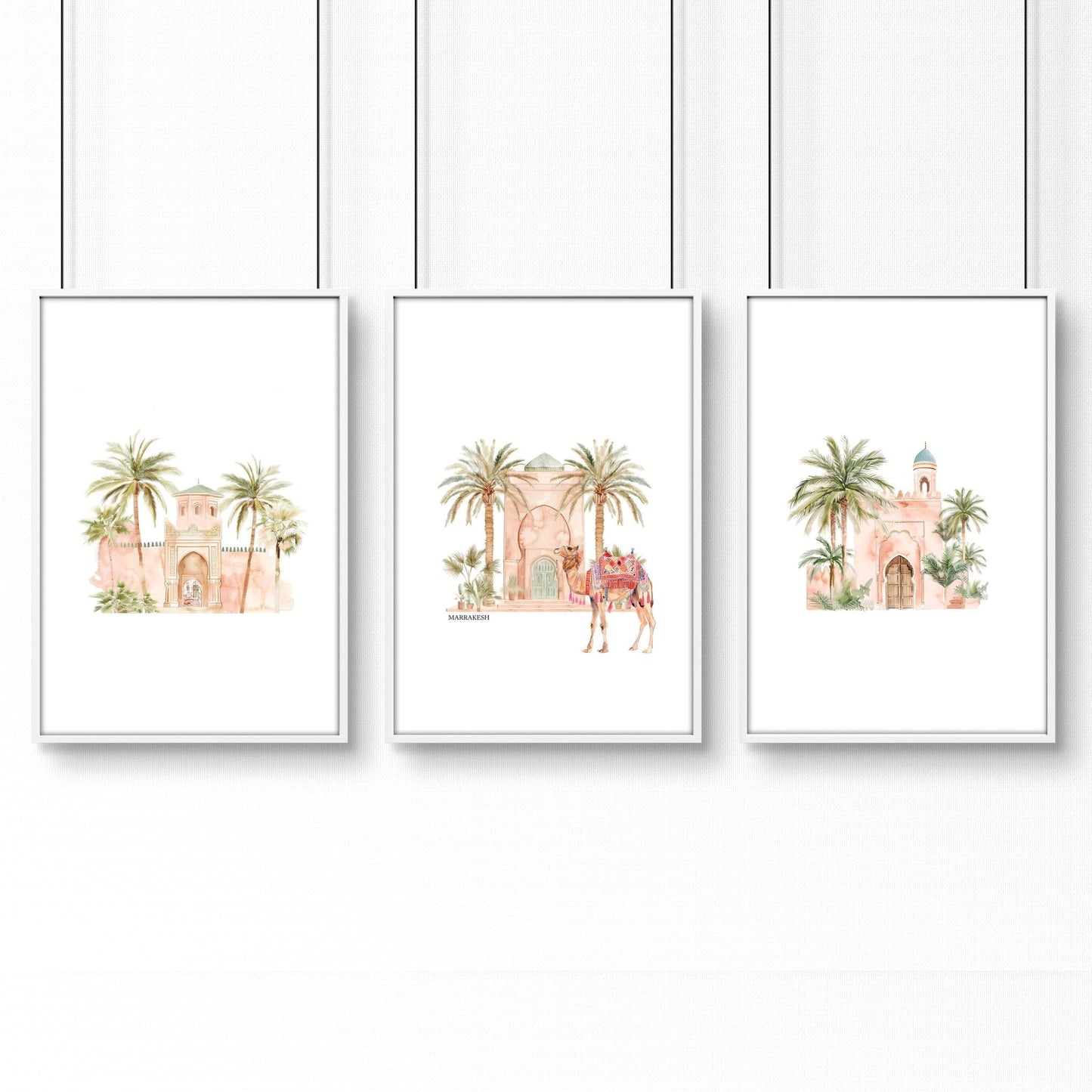 Wall Picture With Frame | Set of 3 Moroccan Wall art Prints