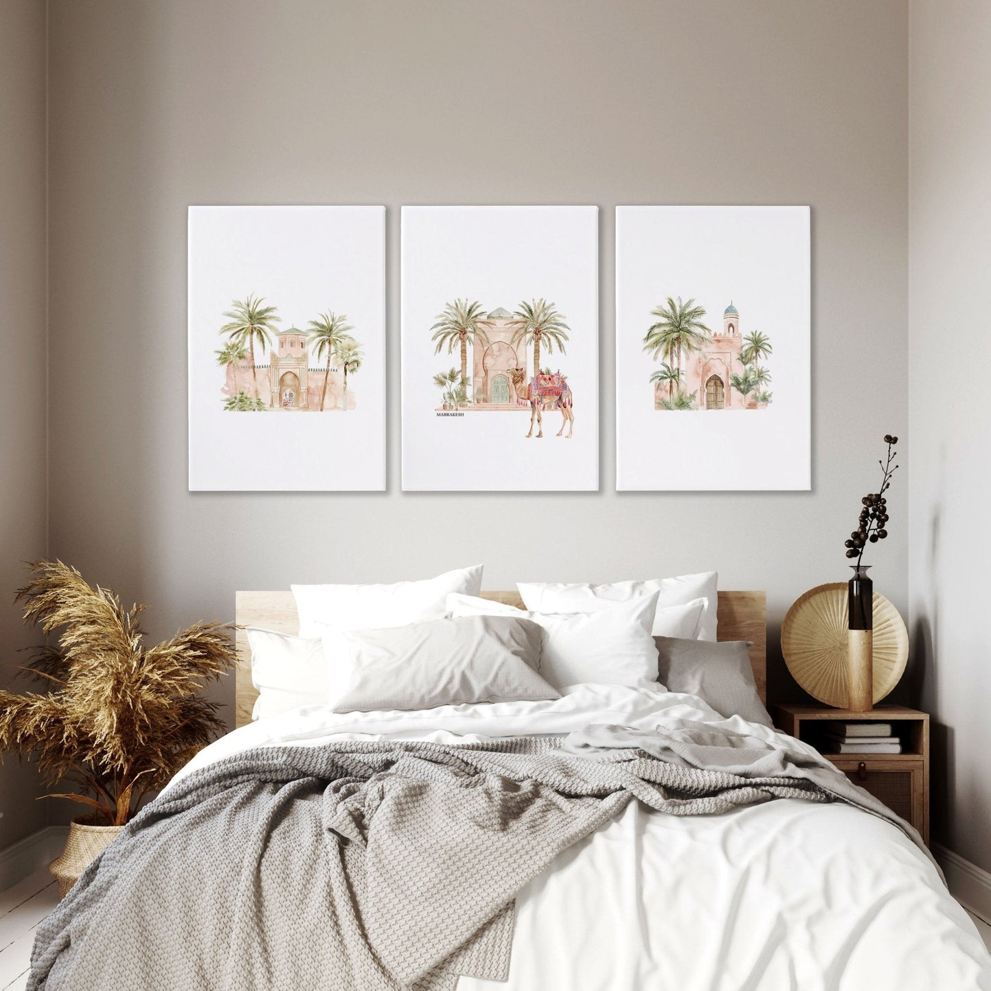 Wall Picture With Frame | Set of 3 Moroccan Wall art Prints