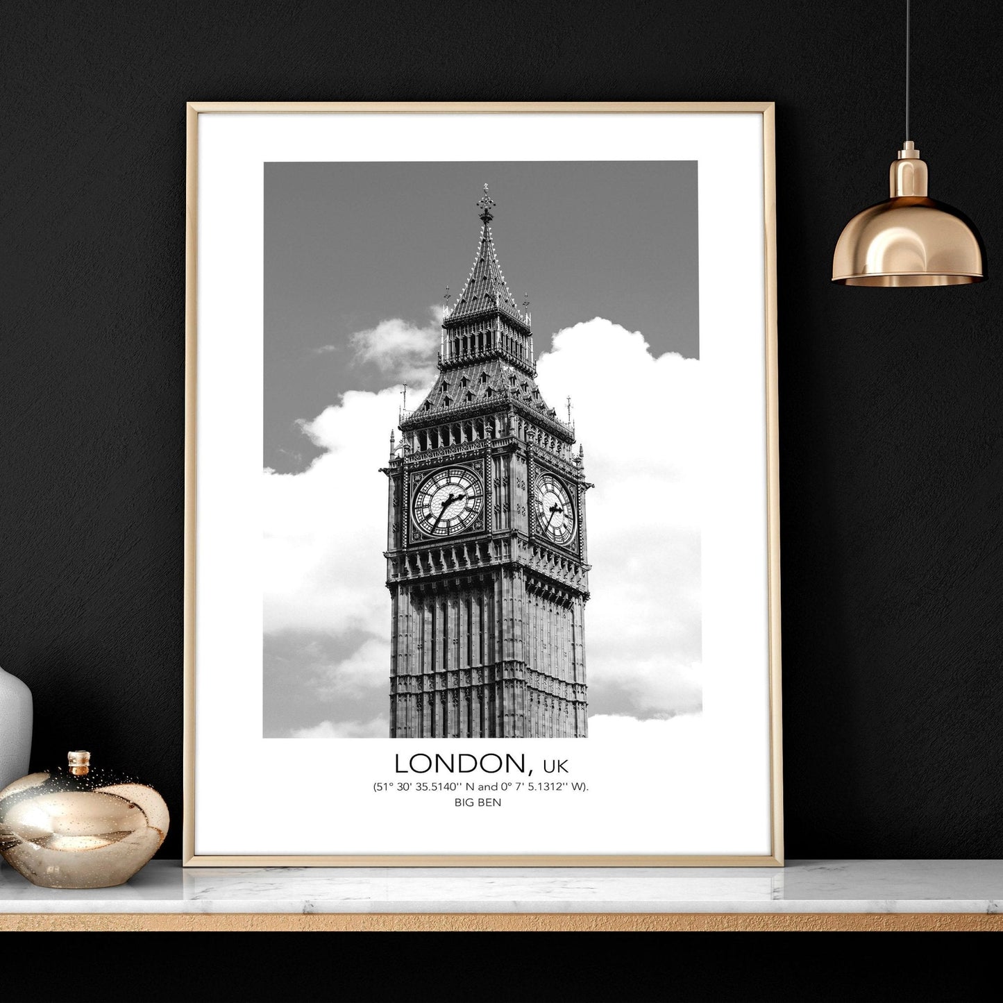 Wall pictures for living room ideas | set of 3 London wall art prints