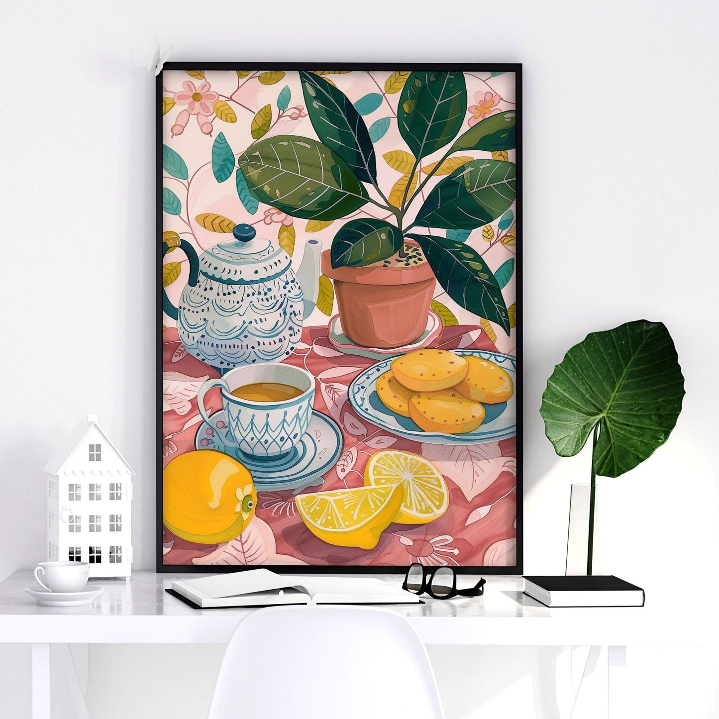 Wall Pictures For Lounge Room | Set of 2 Italian Lifestyle Wall art Prints