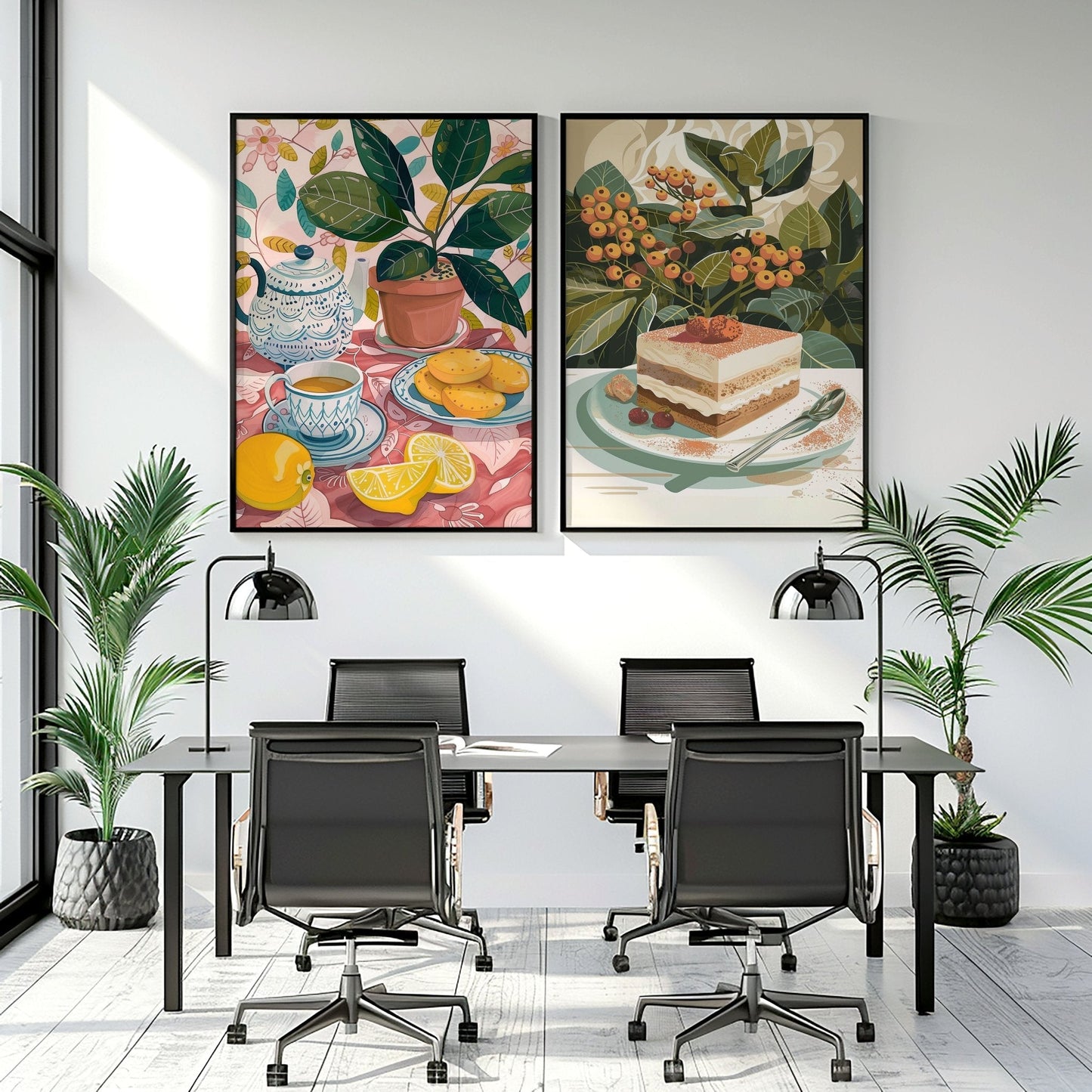 Wall Pictures For Lounge Room | Set of 2 Italian Lifestyle Wall art Prints