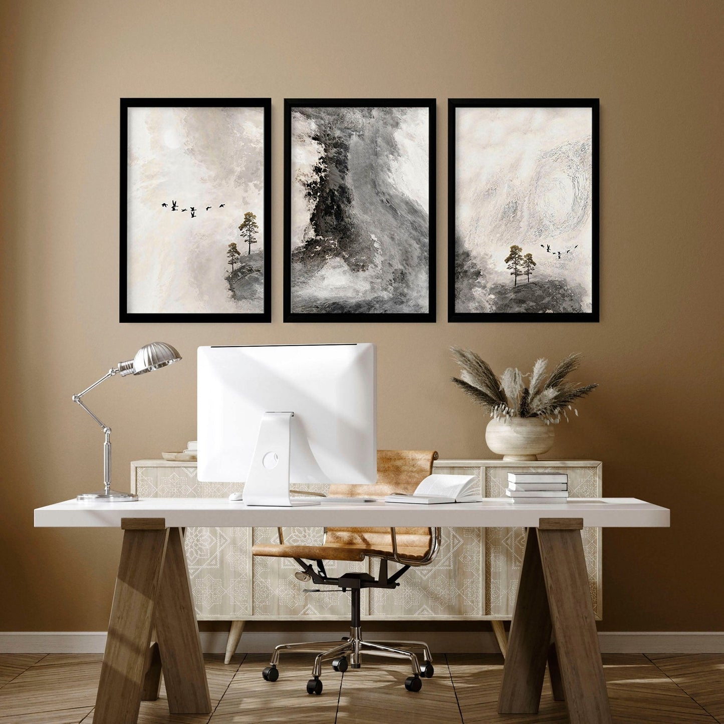 Wall picture set for office | set of 3 Scandinavian wall art prints
