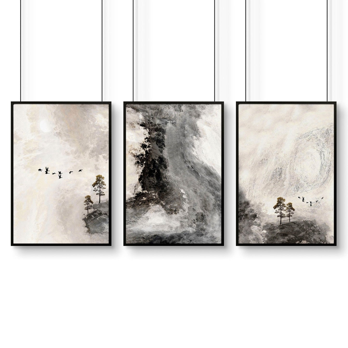 Wall picture set for office | set of 3 Scandinavian wall art prints