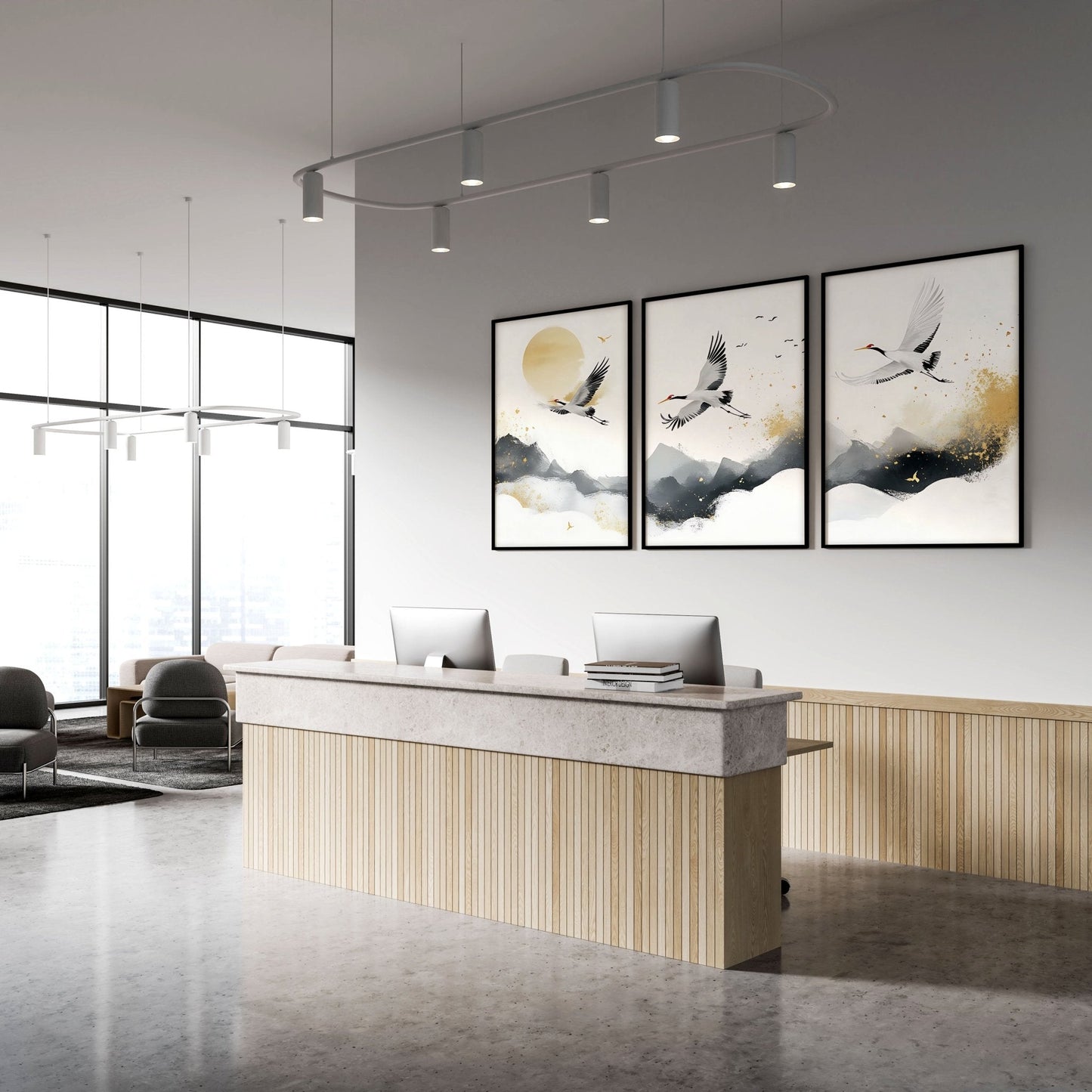 Wall Pictures Hanging | Set of 3 Asian Inspired Wall art Prints