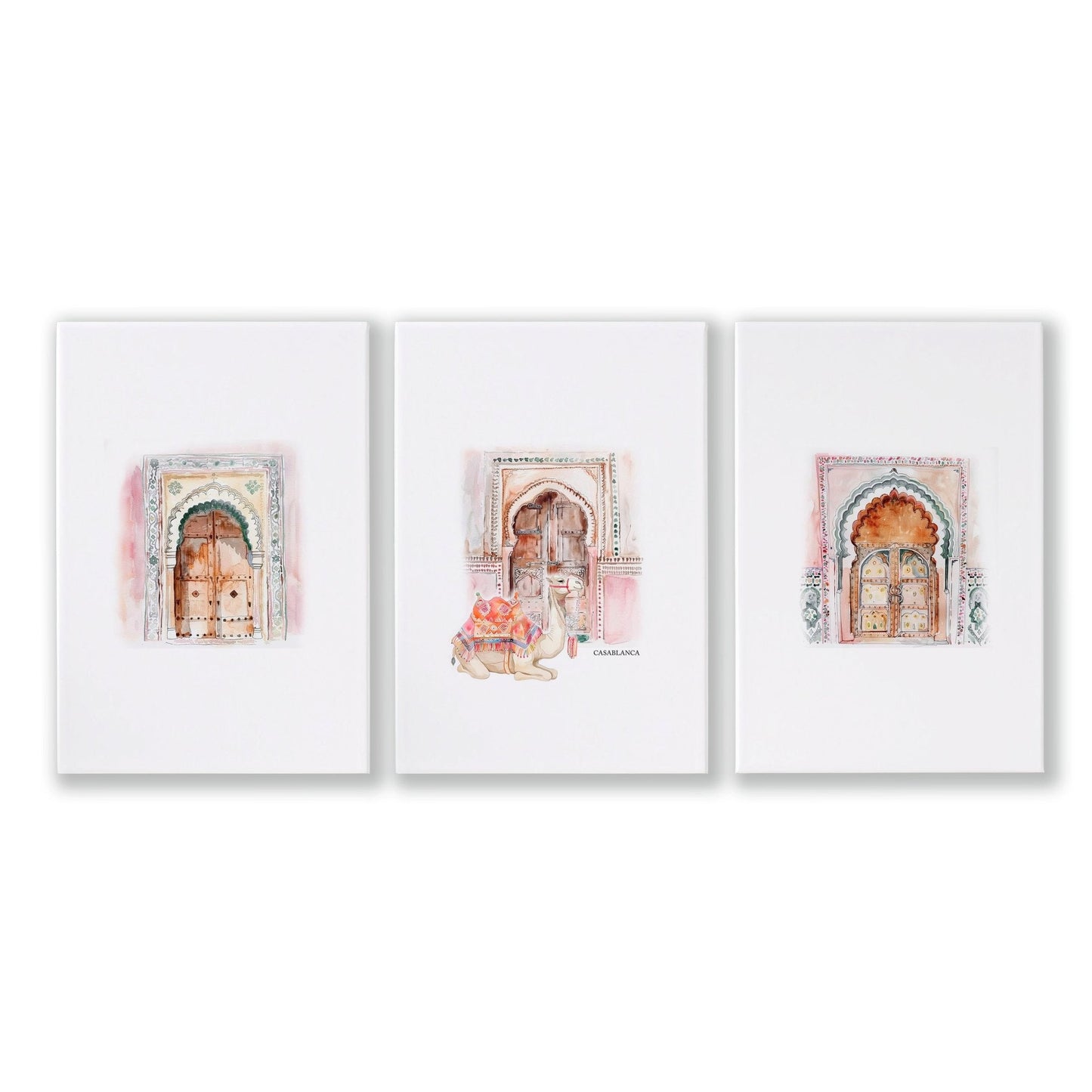 Wall Pictures In Frames | Set of 3 Moroccan Inspired Wall art Prints